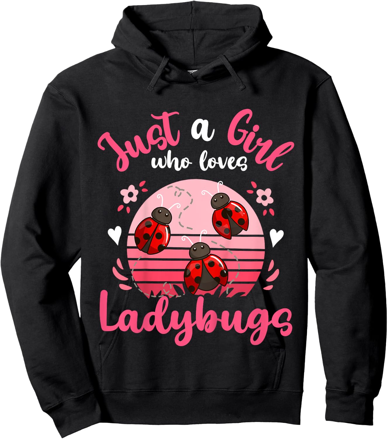 Kids Ladybug Just a Girl Who Loves Ladybugs Hoodie - Hoodie | Black