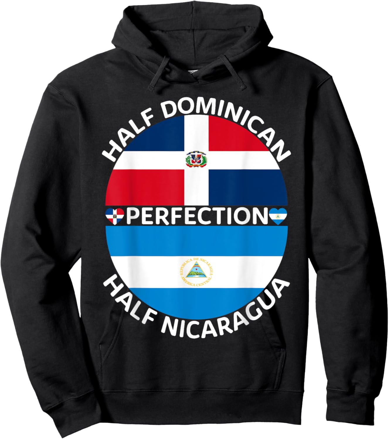 Half Nicaraguan Half Dominican Republic Nicaragua Flag Men Hoodie - Hoodie | Black