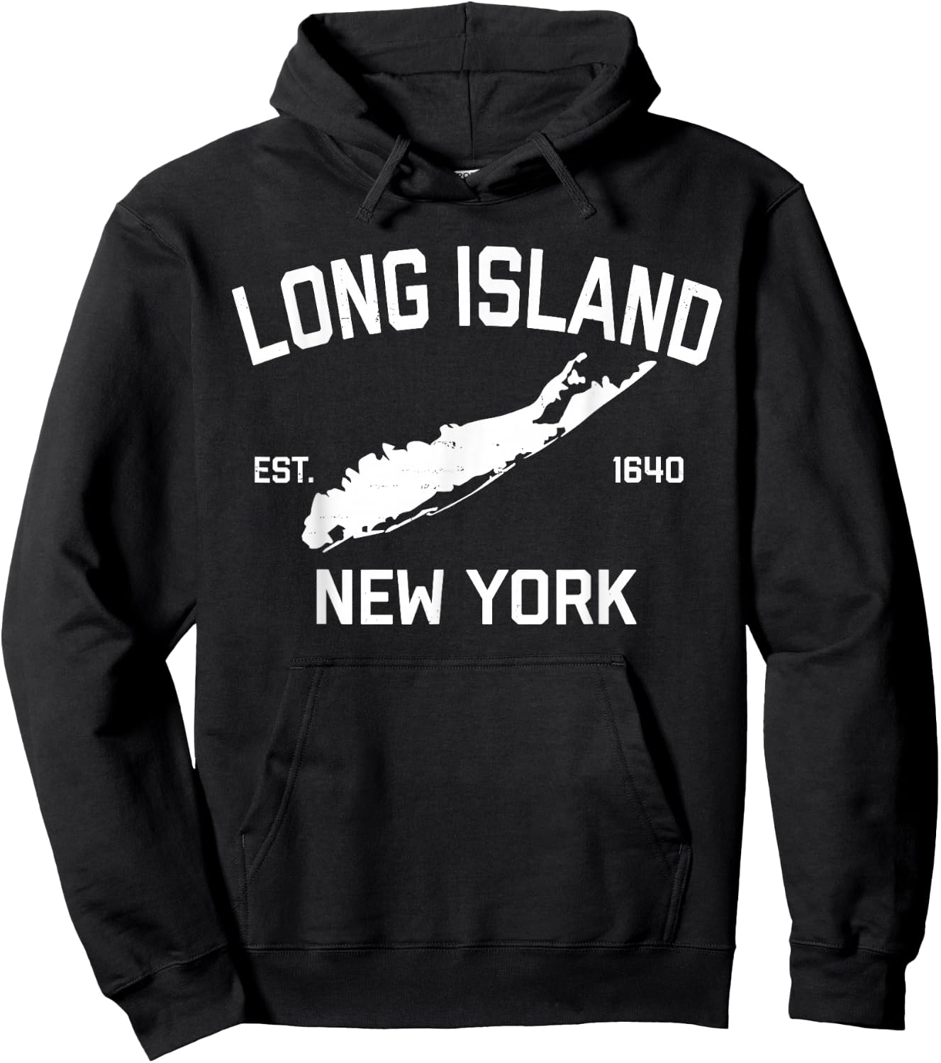 Long Island NY Souvenir Native Long Islander Map NYC Hoodie - Hoodie | Black