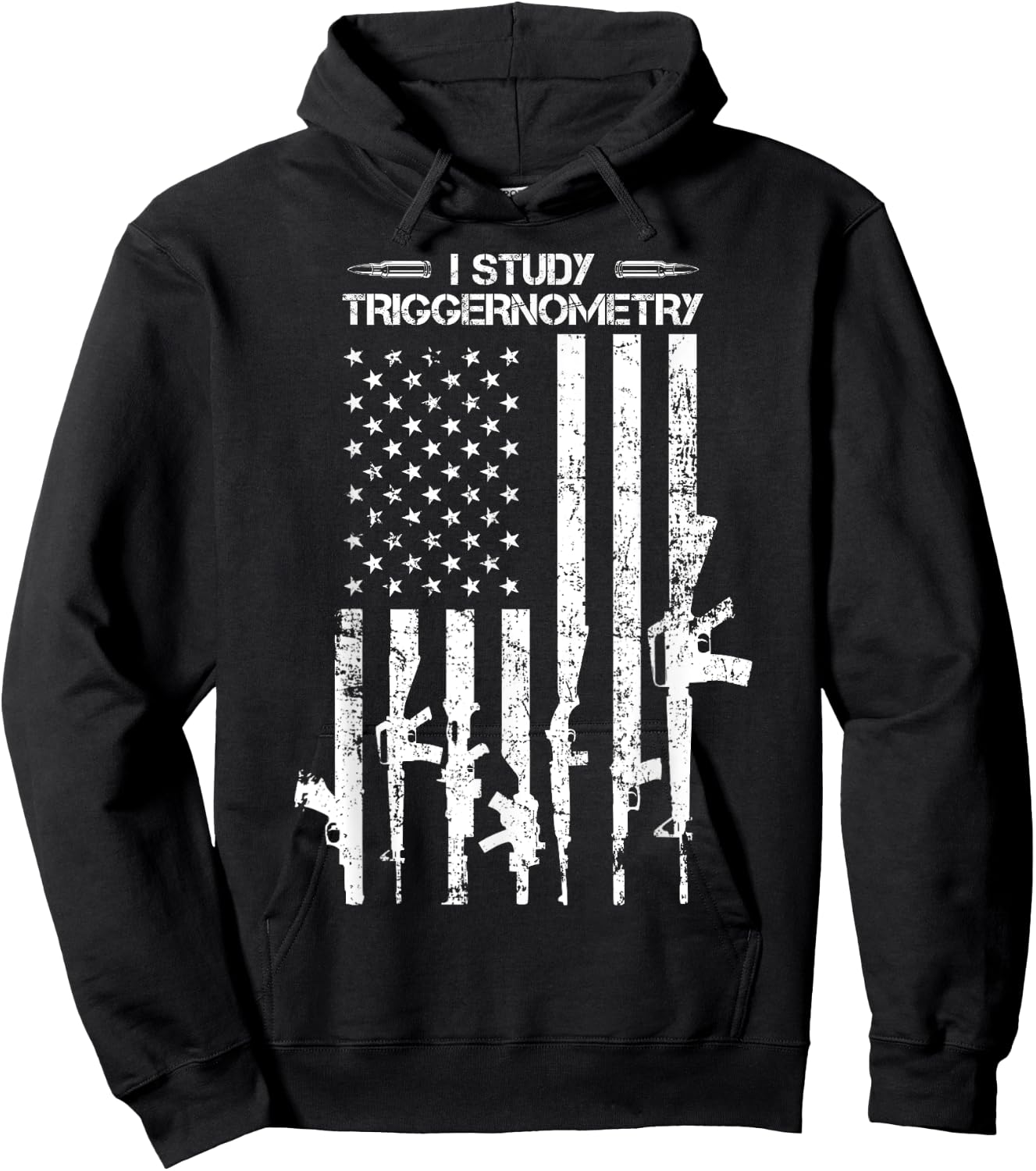I Study Triggernometry - Funny Gun Pro Guns American Flag Hoodie - Hoodie | Black