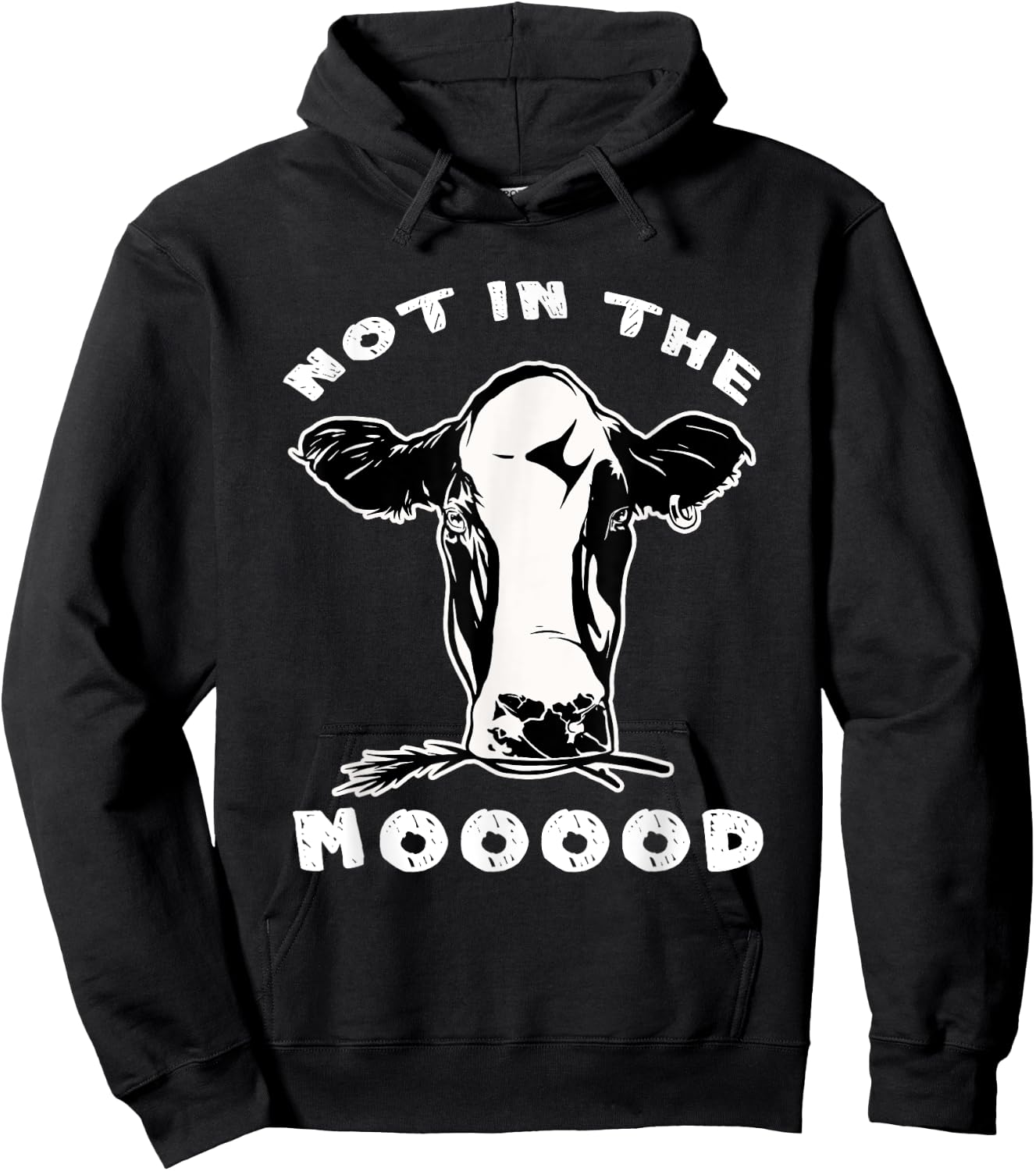 Not In The Mood Cow Hoodie - Hoodie | Black
