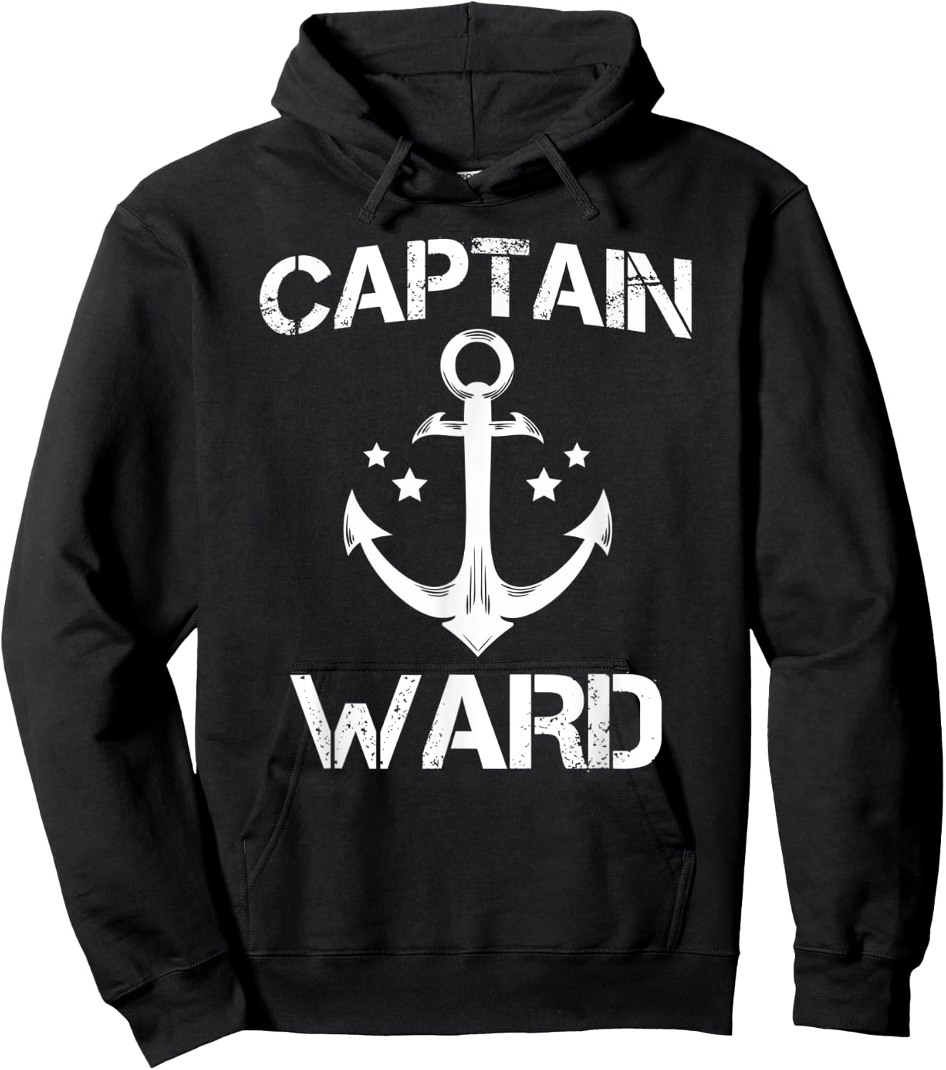 CAPTAIN WARD Funny Birthday Personalized Name Boat Gift Hoodie - Hoodie | Black