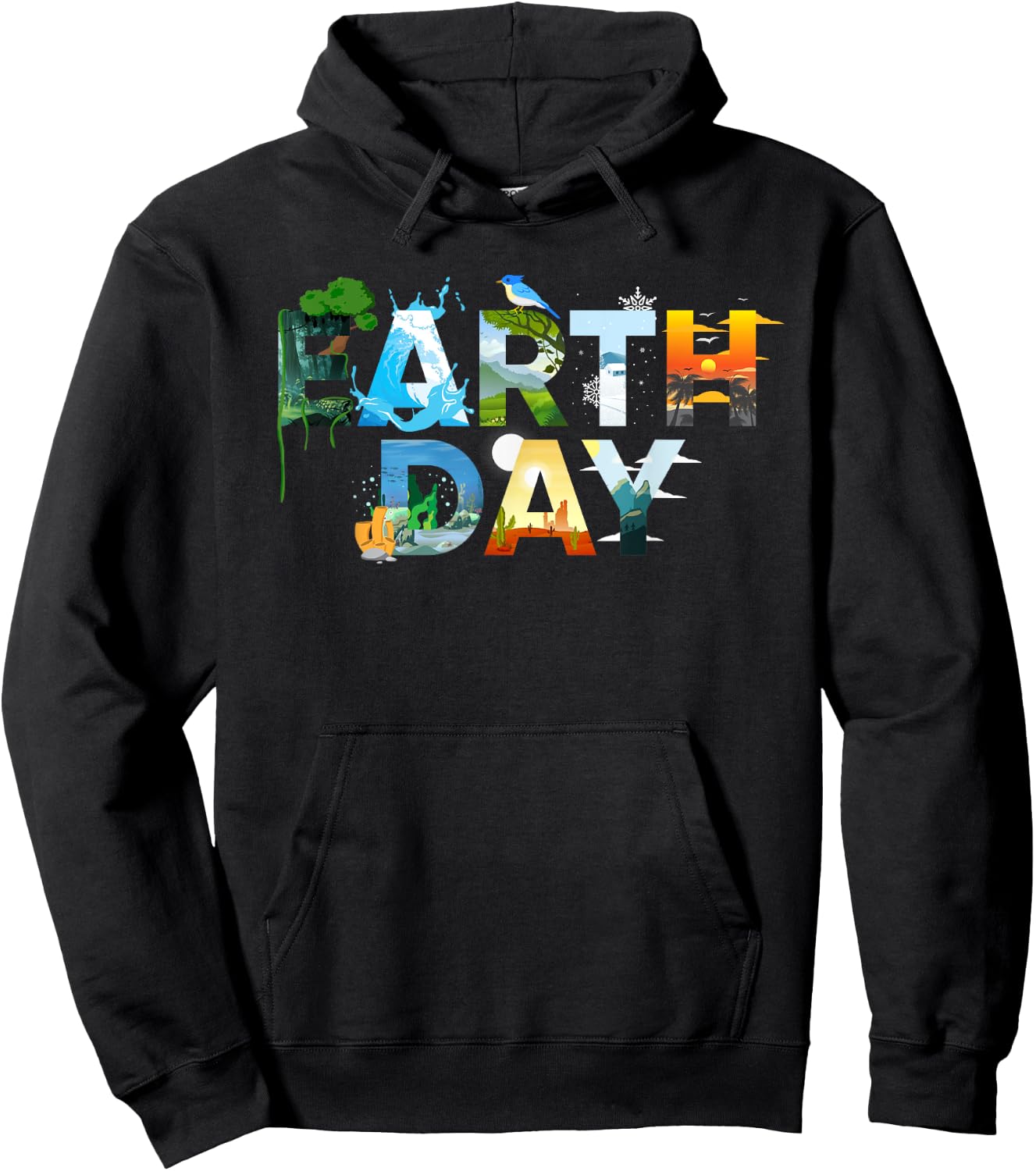 Earth Day Environmental Protection Save Tree & Animals Hoodie - Hoodie | Black