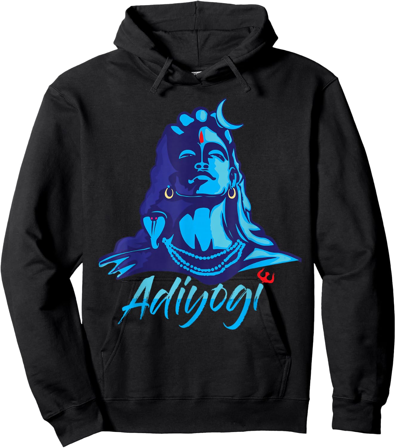 Adiyogi or Adhi Yogi Shiva Mahadev Blue Hindu Maha Shivratri Hoodie - Hoodie | Black