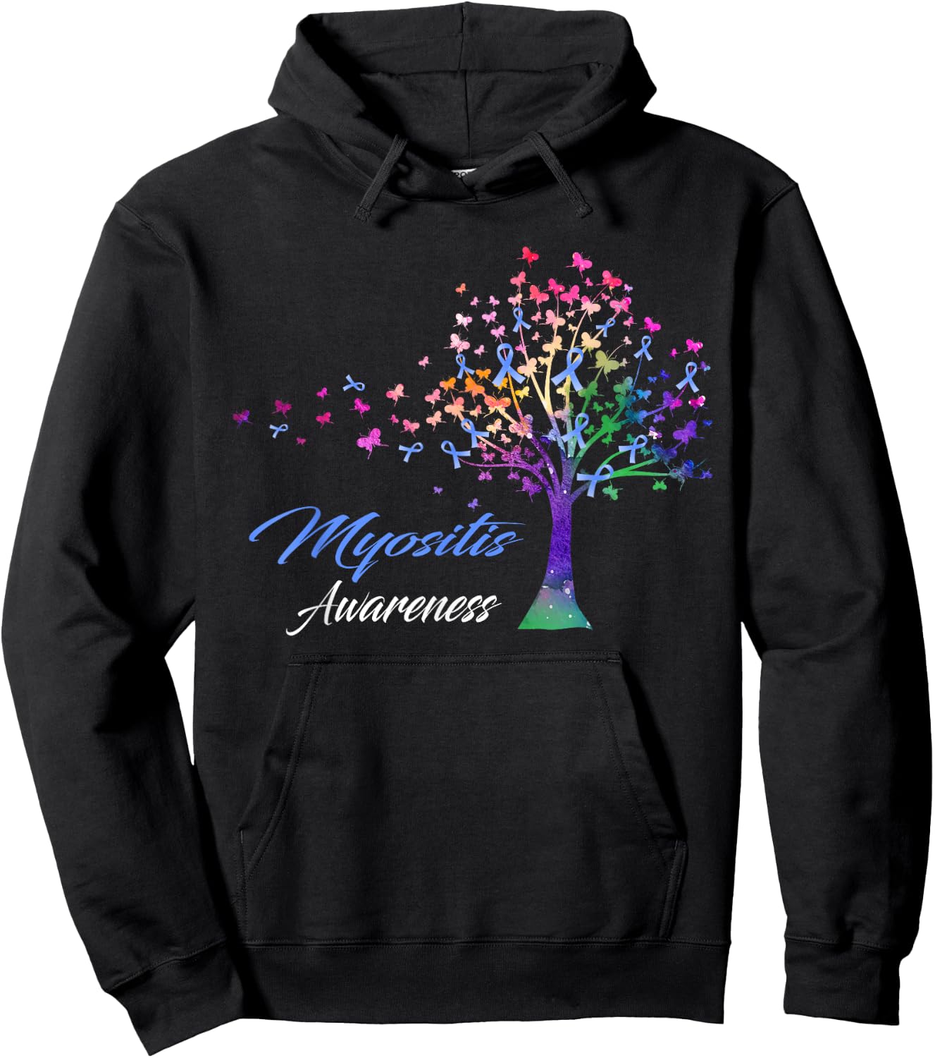 Tree Ribbon Myositis Awareness Hoodie - Hoodie | Black