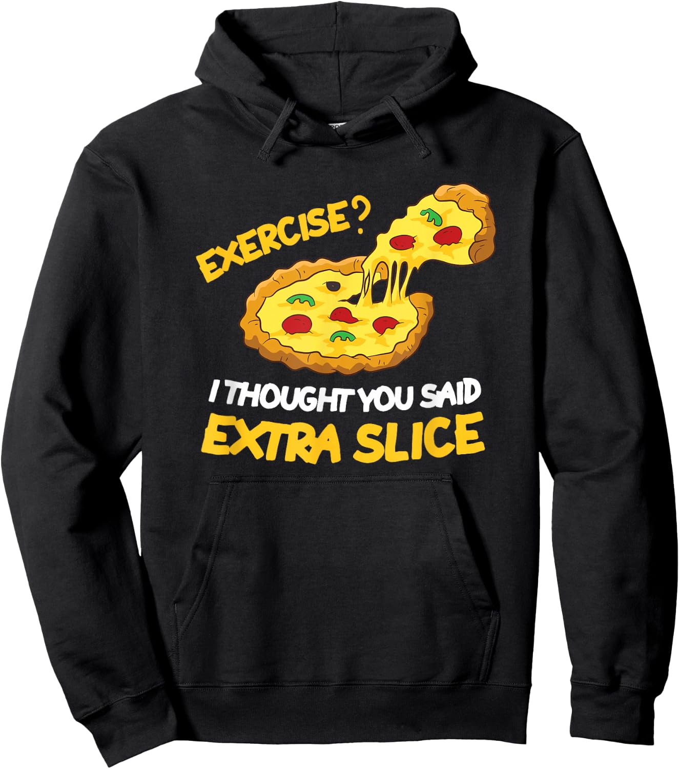 Pizza Workout Homework Funny Pizza Kids School Exercise Hoodie - Hoodie | Black