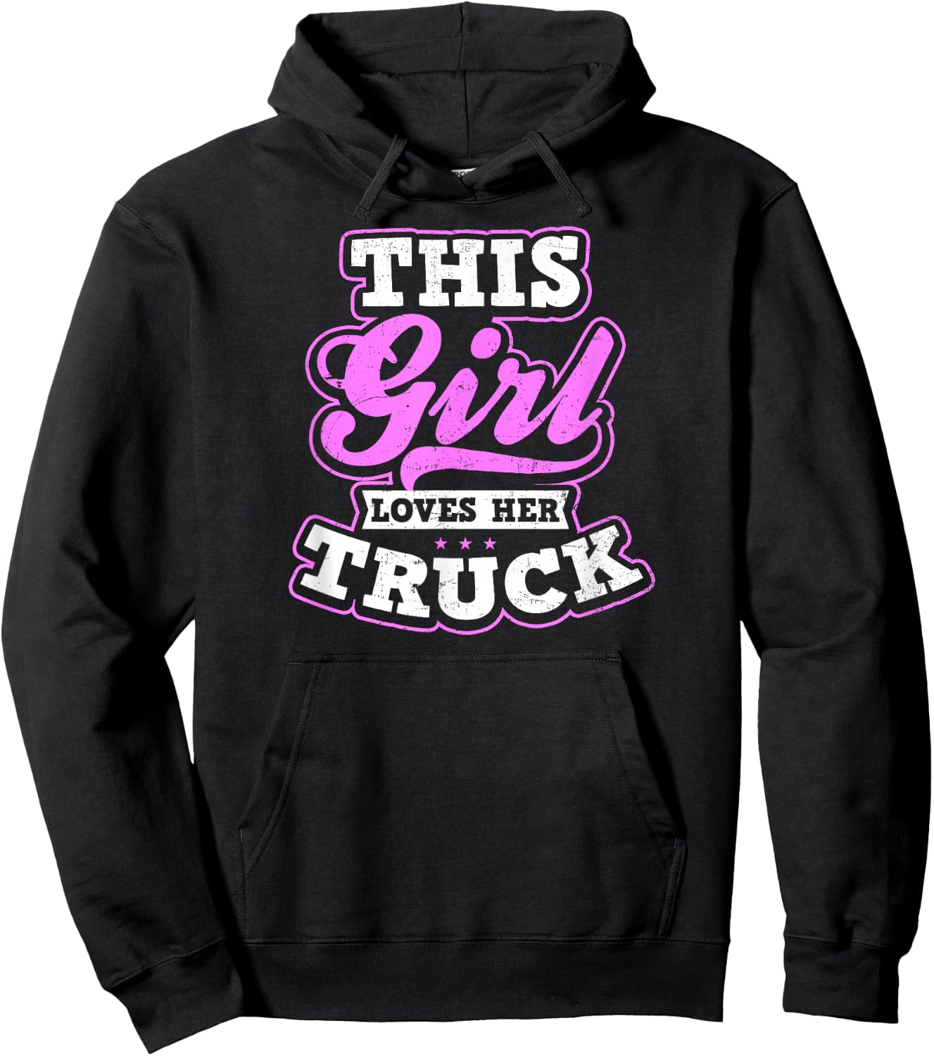 Trucker Girl Design This Girl Loves Her Truck Gift Hoodie - Hoodie | Black