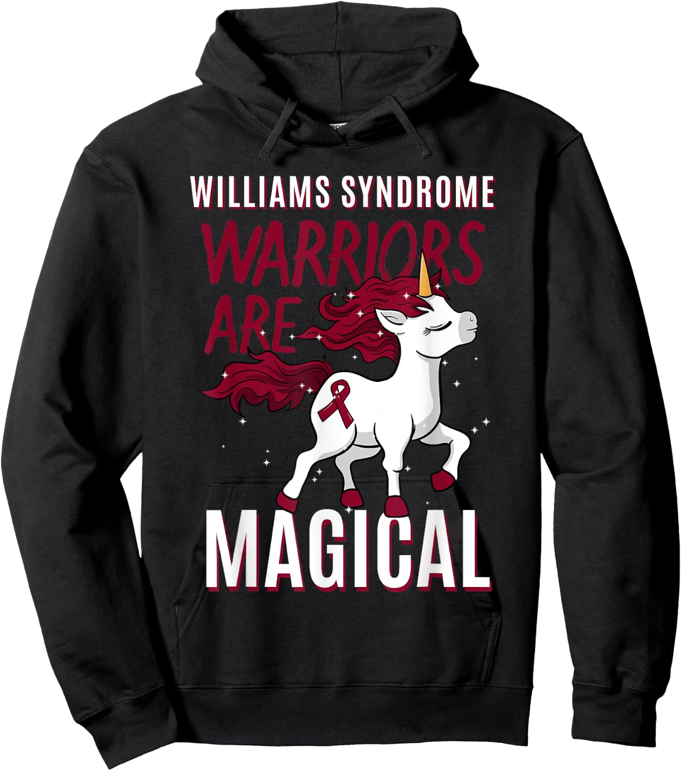 Williams Syndrome Warrior WS Williams–Beuren WBS Unicorn Hoodie - Hoodie | Black