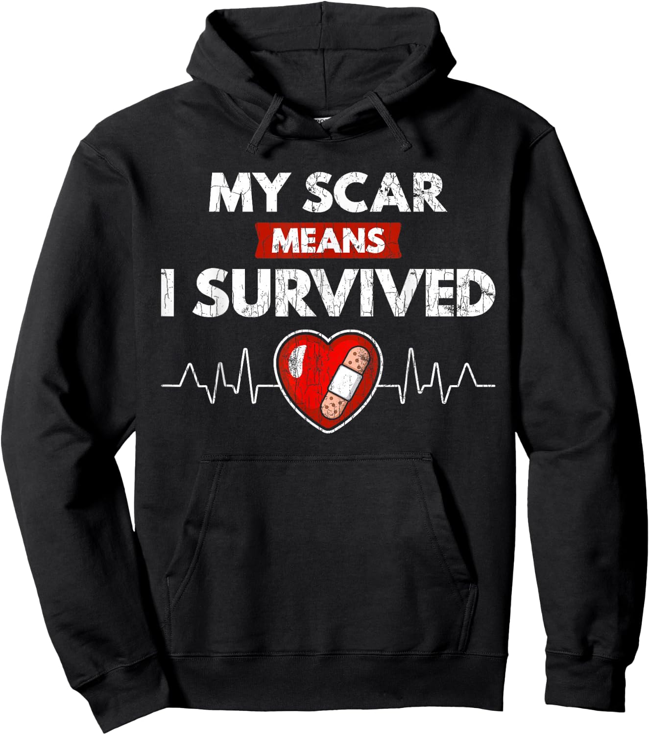 Congenital Heart Defect Awareness CHD Scars Happy Gift Hoodie - Hoodie | Black