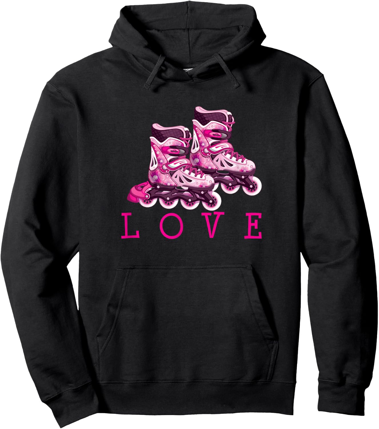 Love Skating Rollerblade Girl Gift Women Cute Fun Hoodie - Hoodie | Black