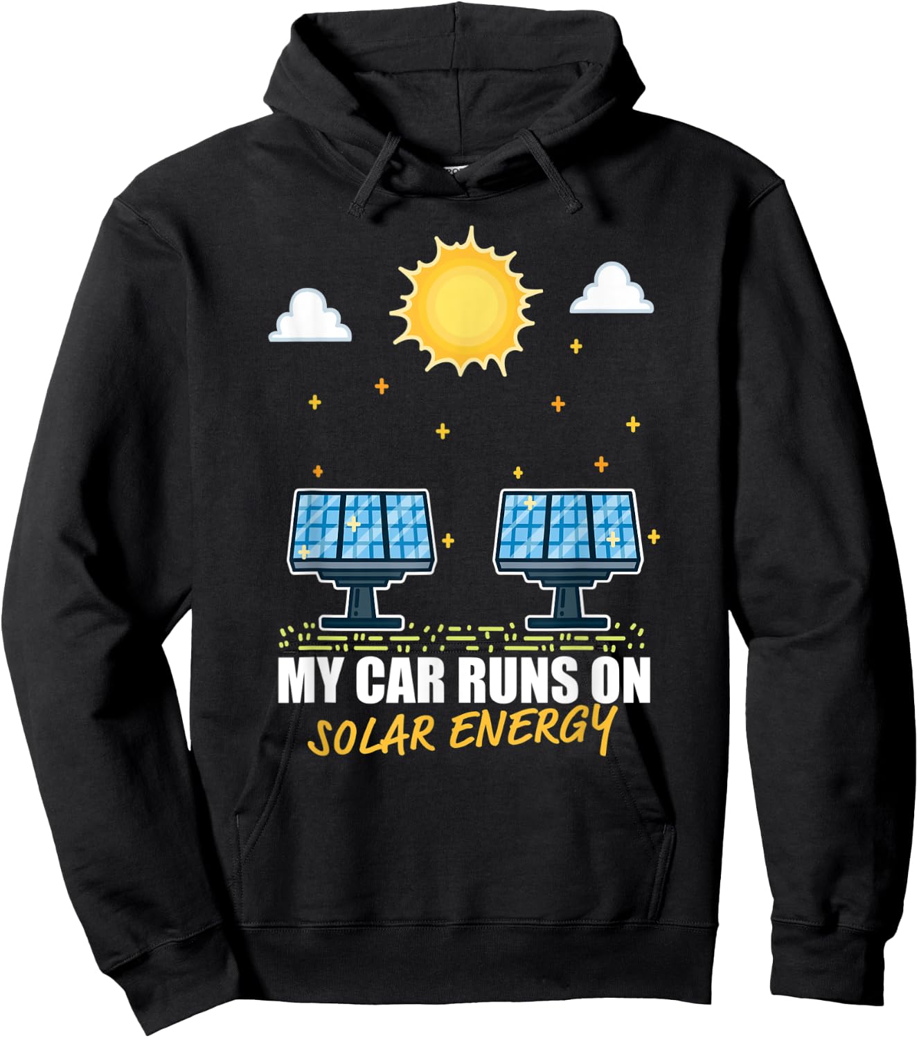 Renewable Sustainable Mobility - My Car Runs On Solar Energy Hoodie - Hoodie | Black