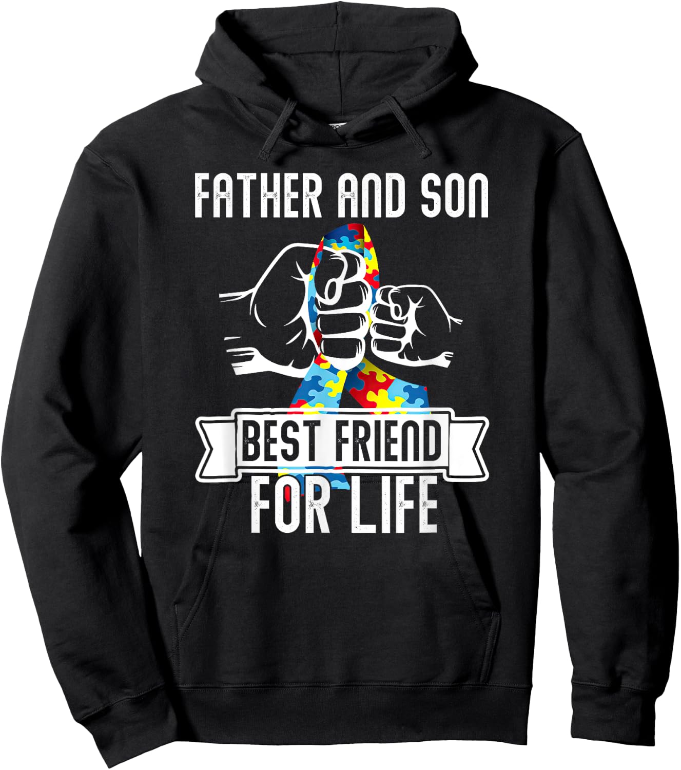 Father And Son Best Friend For Life Dad Fun Autism Awareness Hoodie - Hoodie | Black