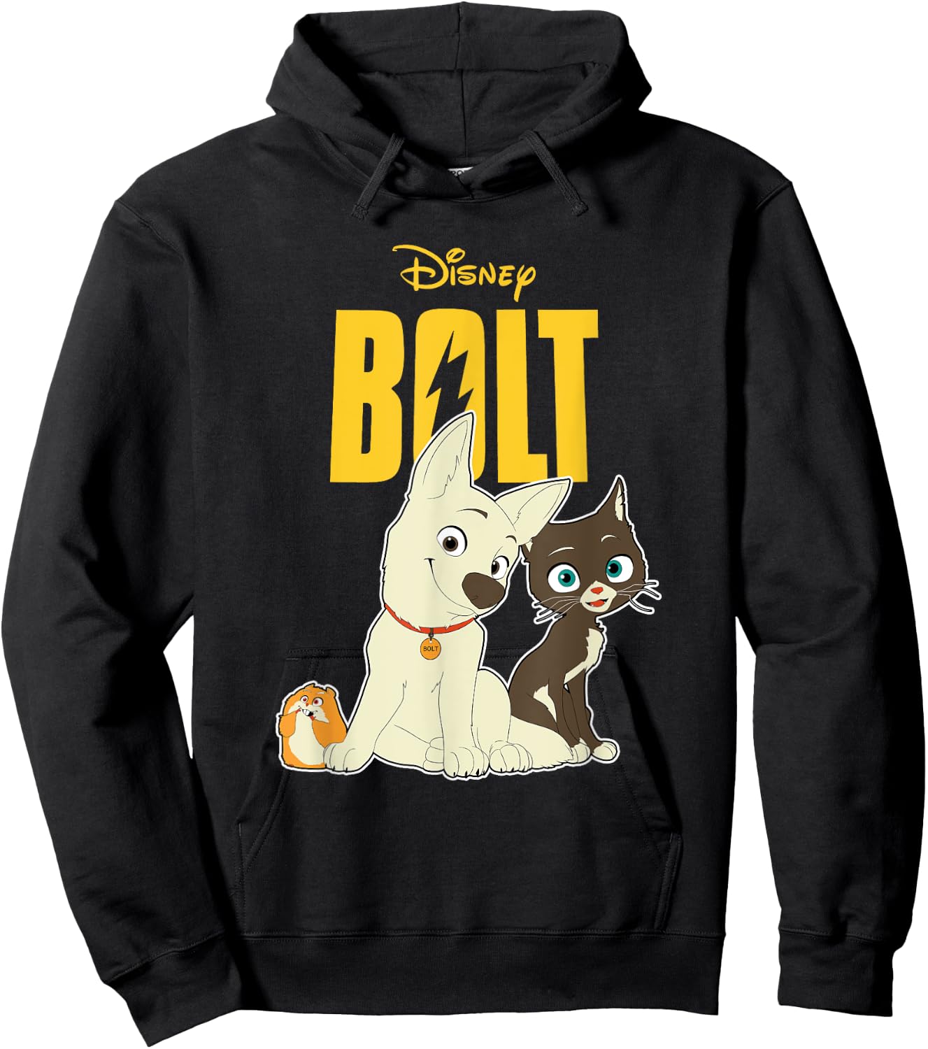 Disney Bolt Mittens & Rhino Best Friend Group Poster Hoodie - Hoodie | Black