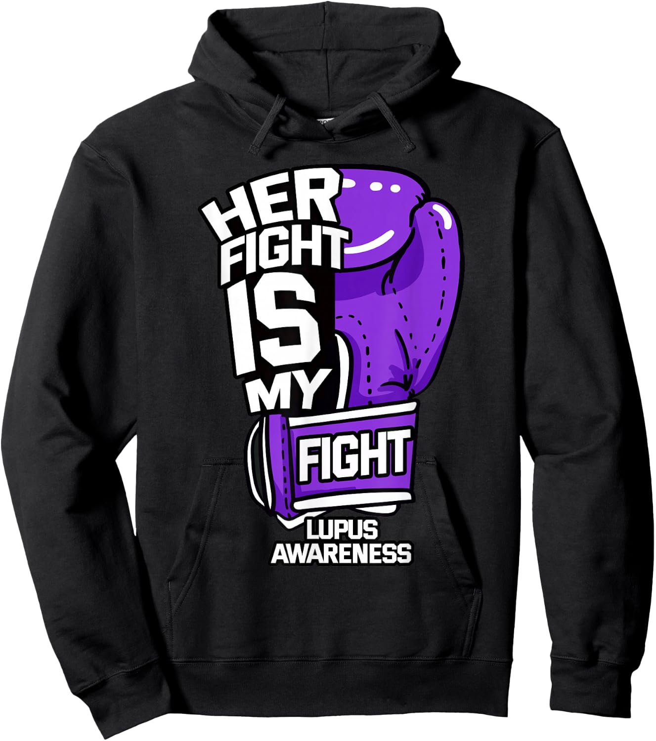 Her Fight Is My Fight Systemic Lupus Erythematosus Purple Hoodie - Hoodie | Black