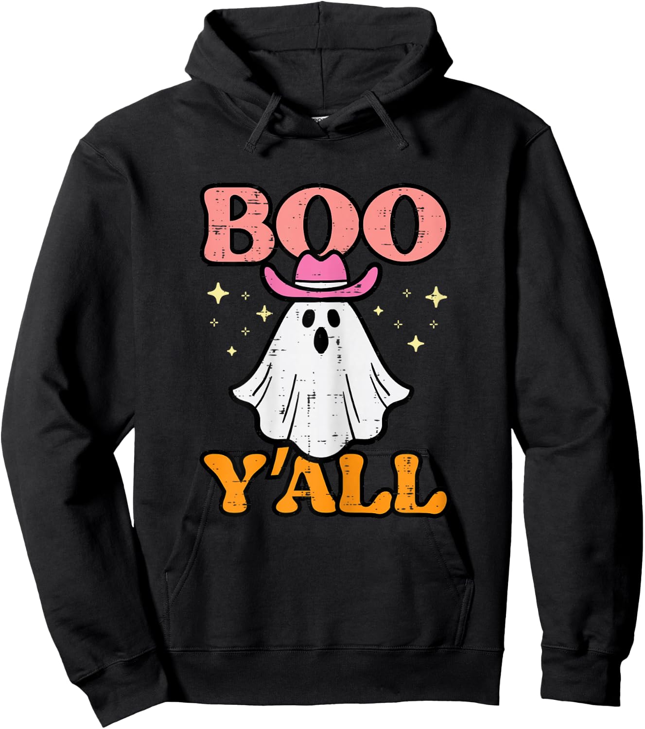 Halloween Boo Yall Ghost Cowgirl Costume Girls Kids Women Hoodie - Hoodie | Black