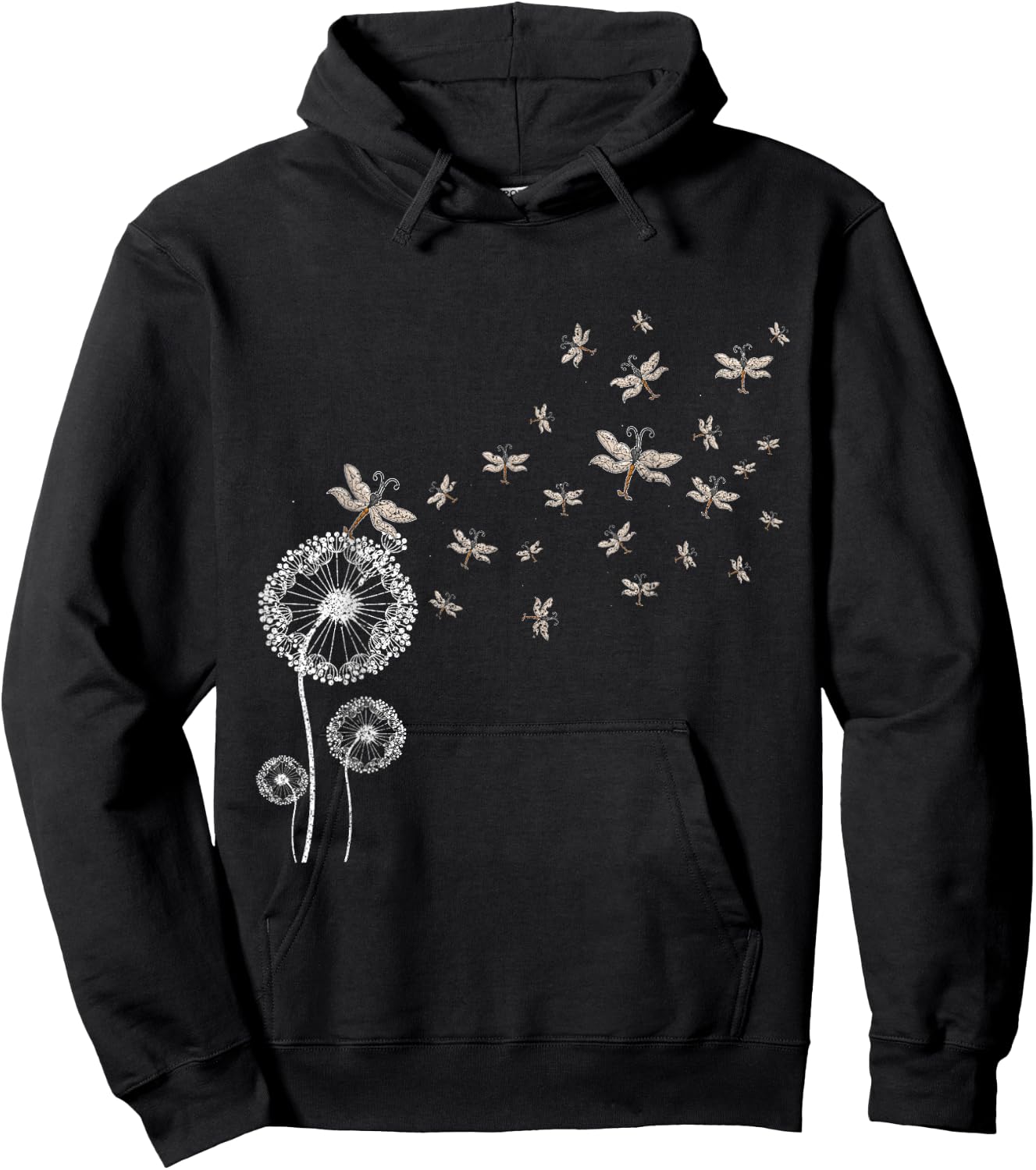 Dragonfly Dandelion Hoodie - Hoodie | Black