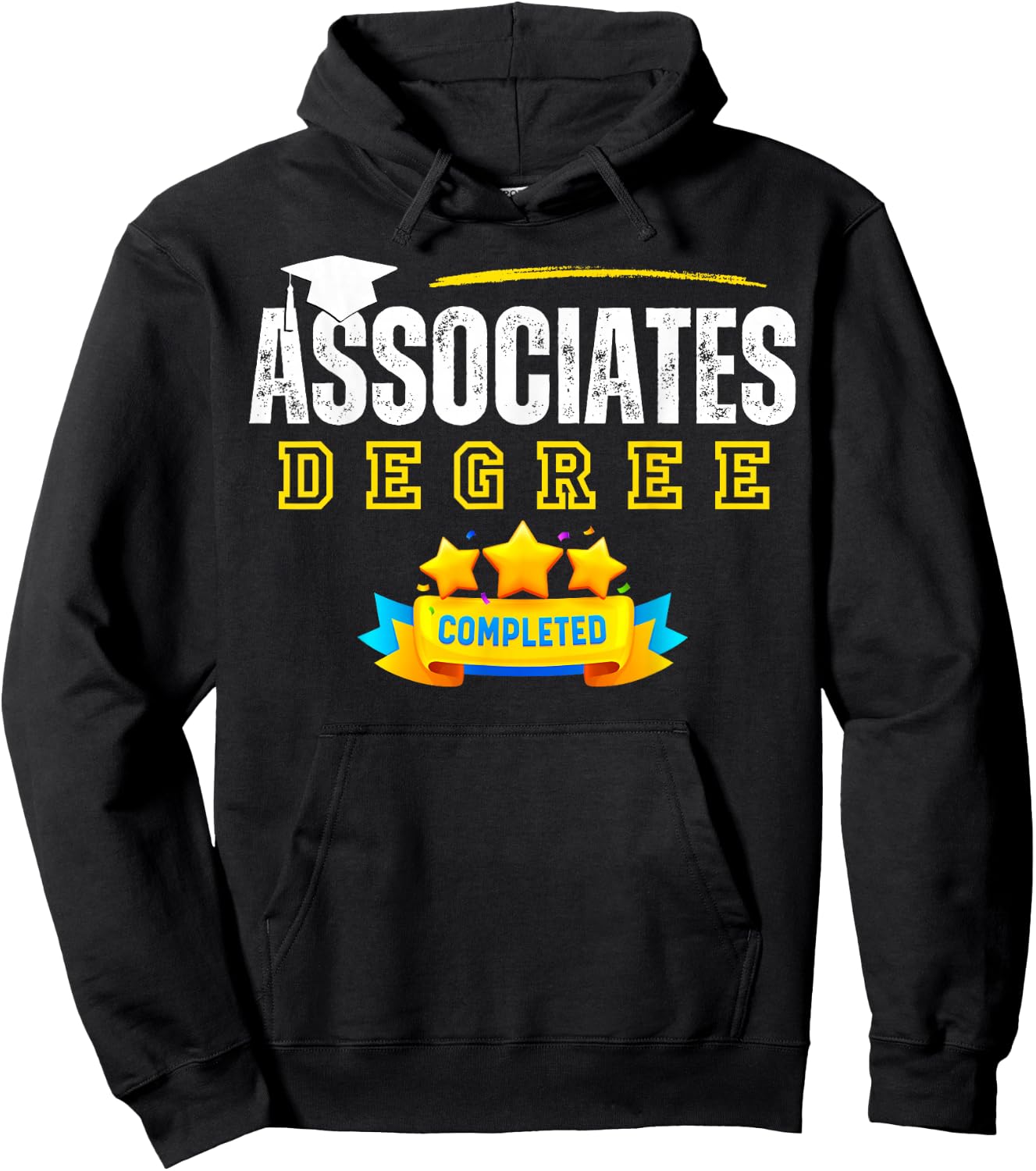 Associates Degree Graduation Senior Celebration Grad Party Hoodie - Hoodie | Black