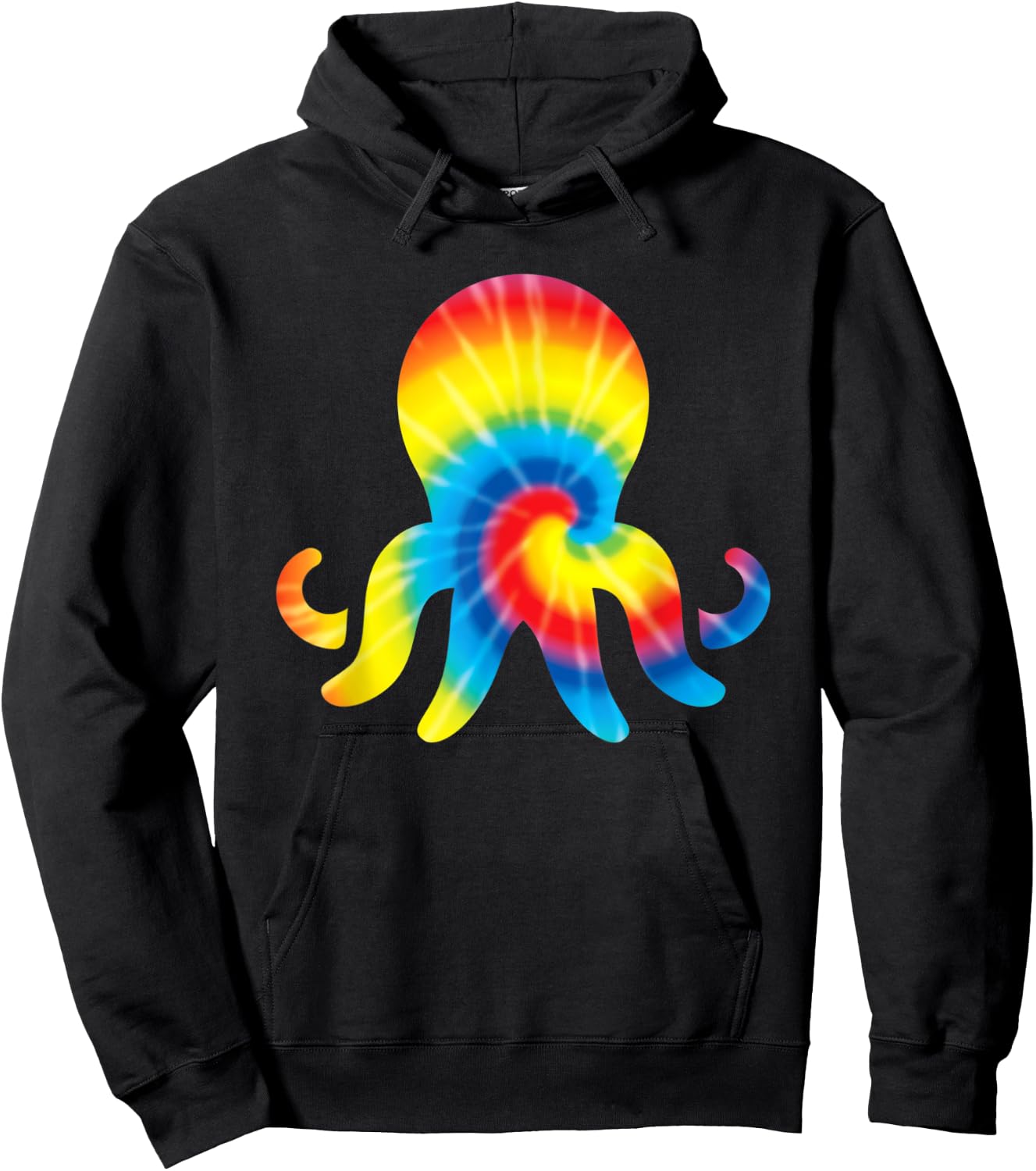 Tie Dye Octopus Rainbow Print Mollusc Hippie Peace Gift Hoodie - Hoodie | Black