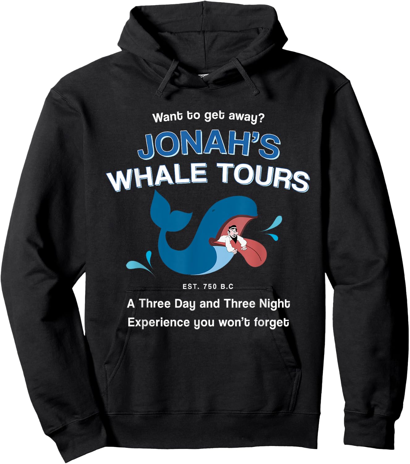 Funny Christian Gifts religious Bible verses Jonah's Whale Hoodie - Hoodie | Black