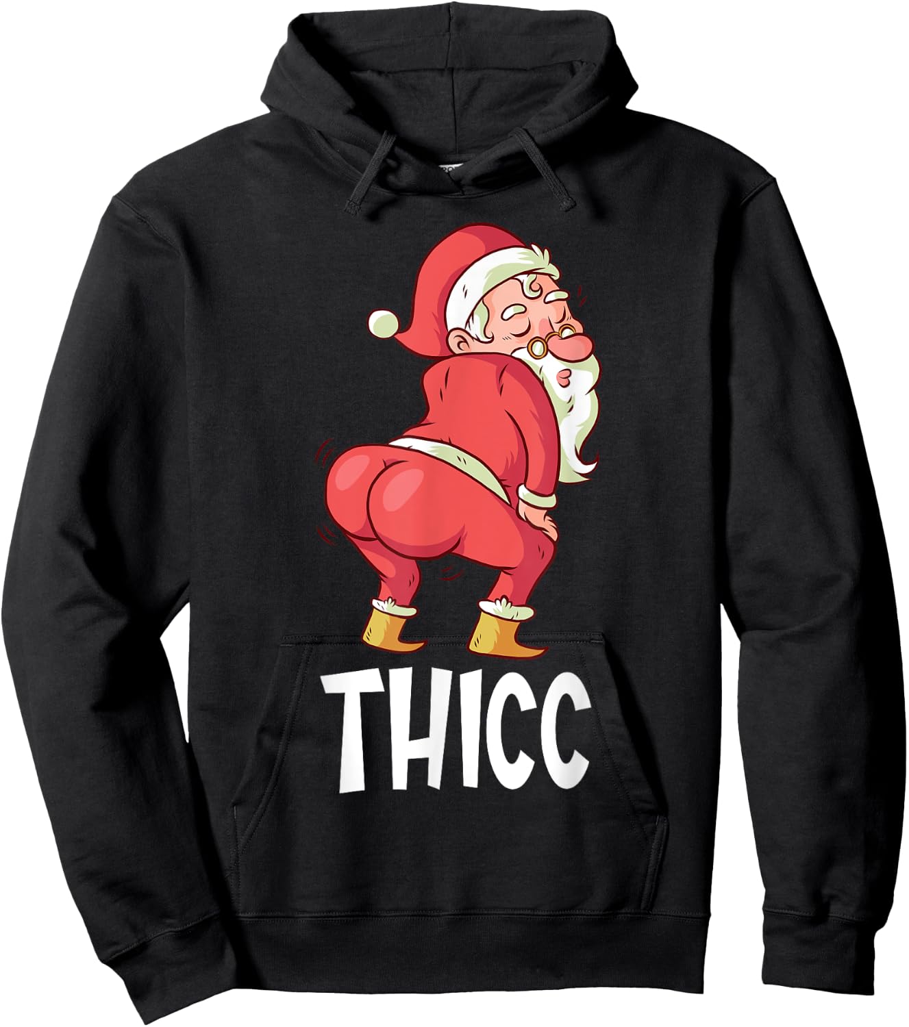 THICC Funny Twerking Santa Claus Christmas Hoodie - Hoodie | Black