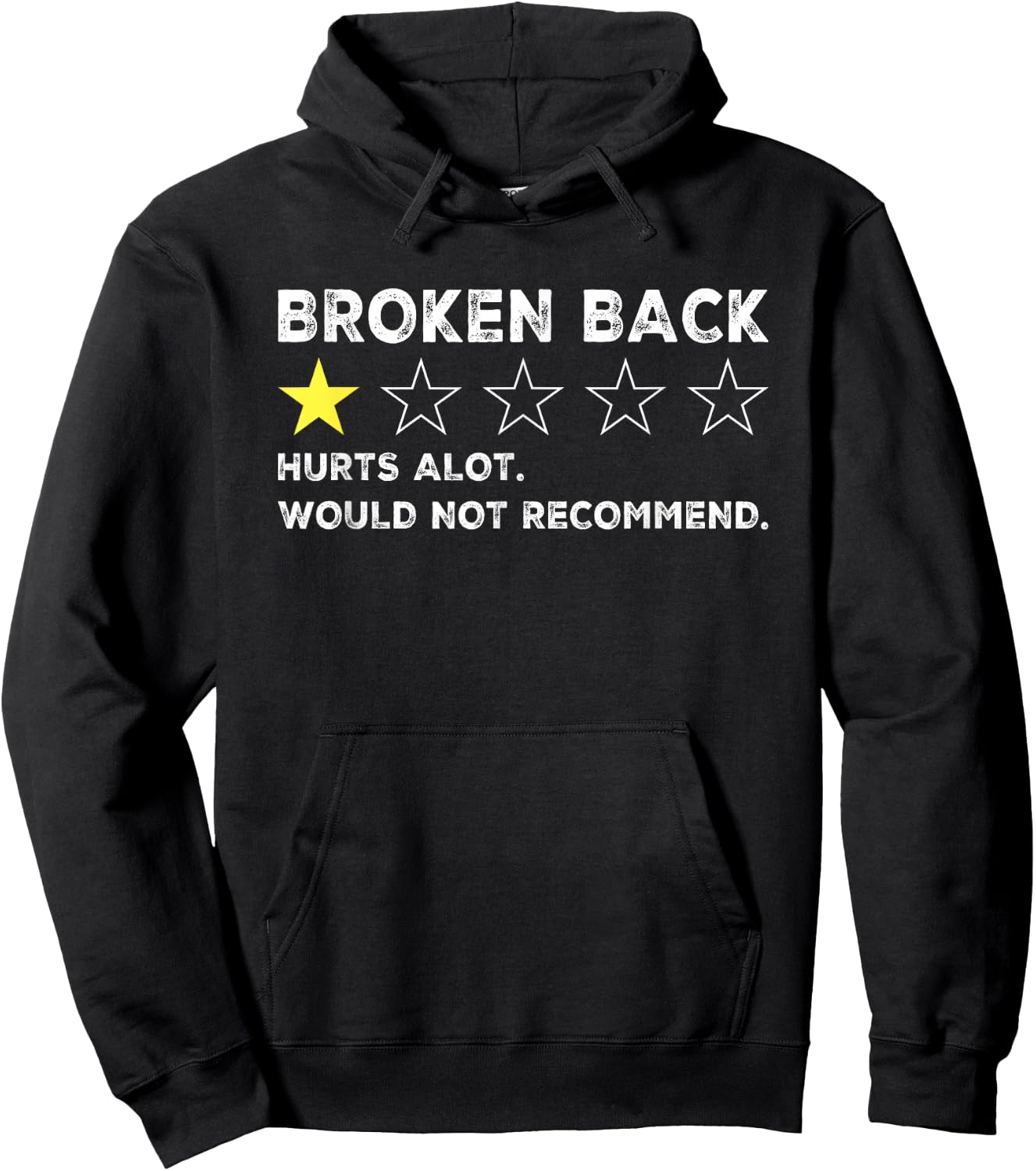 Broken Back Spine Injury Gag Funny Get Well Soon Recovery Hoodie - Hoodie | Black