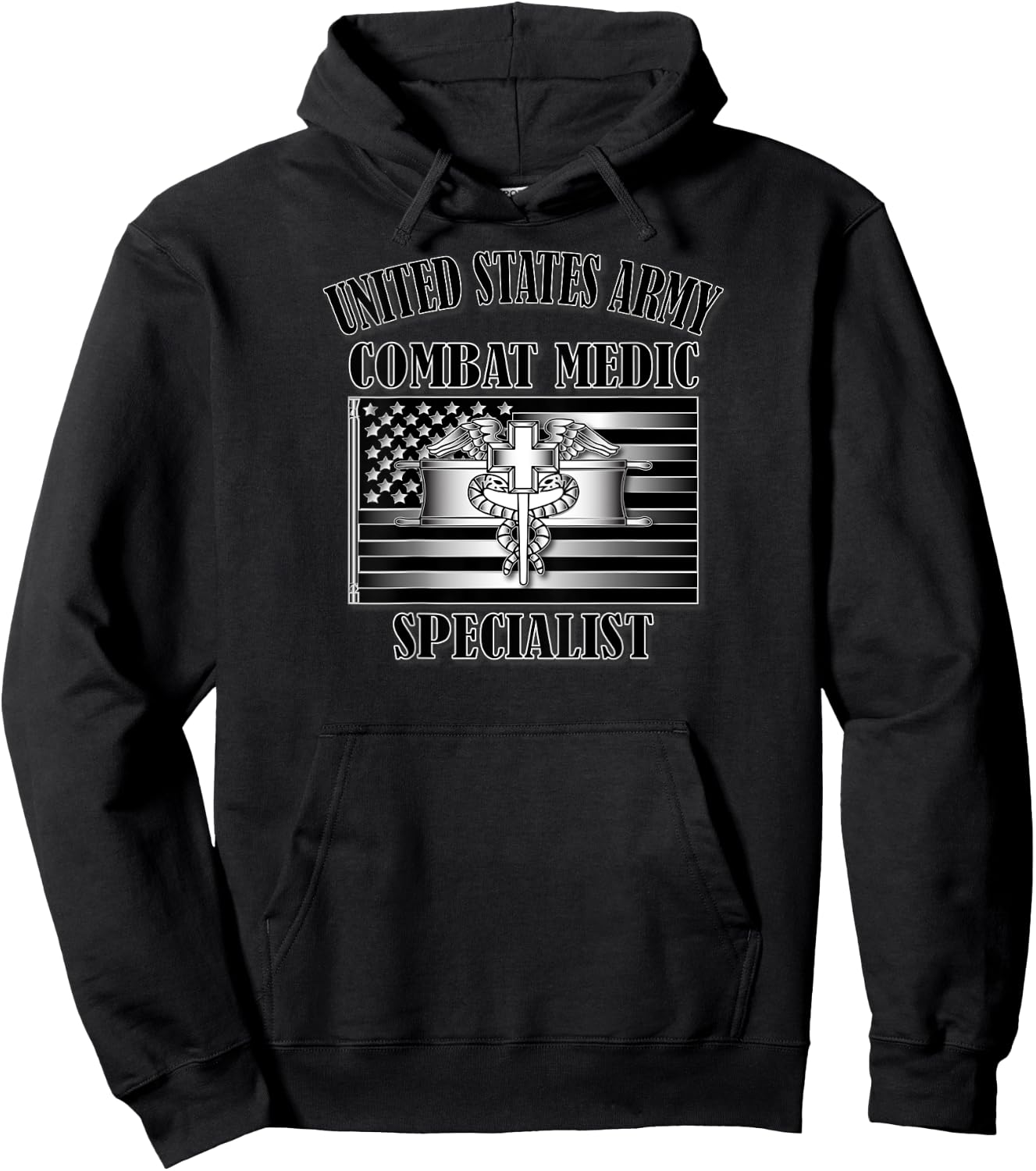 U.S. Army Combat Medic Specialist (Back Design) Hoodie - Hoodie | Black
