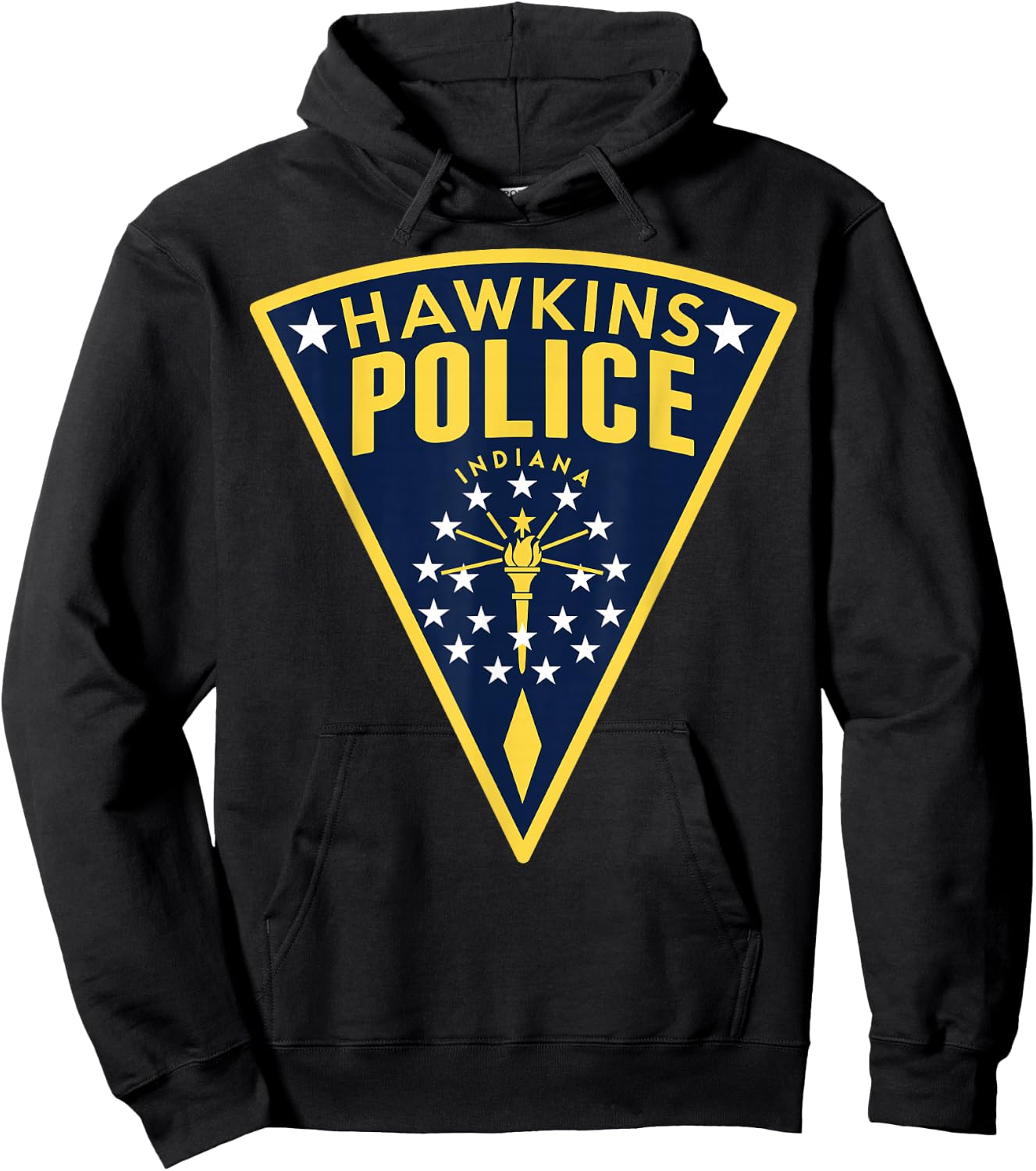 Netflix Stranger Things Hawkins Police Patch Hoodie - Hoodie | Black