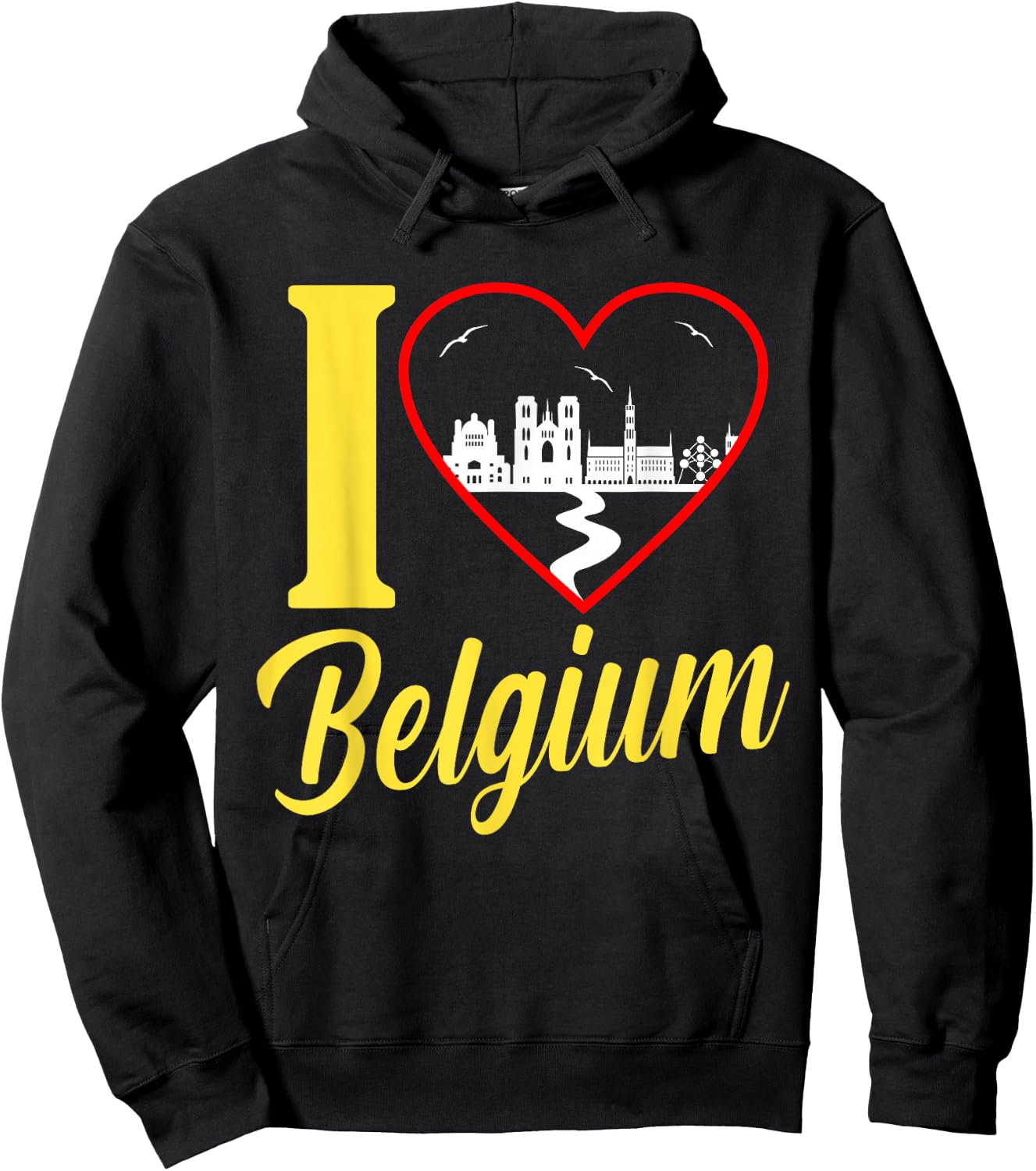 Funny Belgium Flag Shirt Roots From Usa Belgium Hoodie - Hoodie | Black