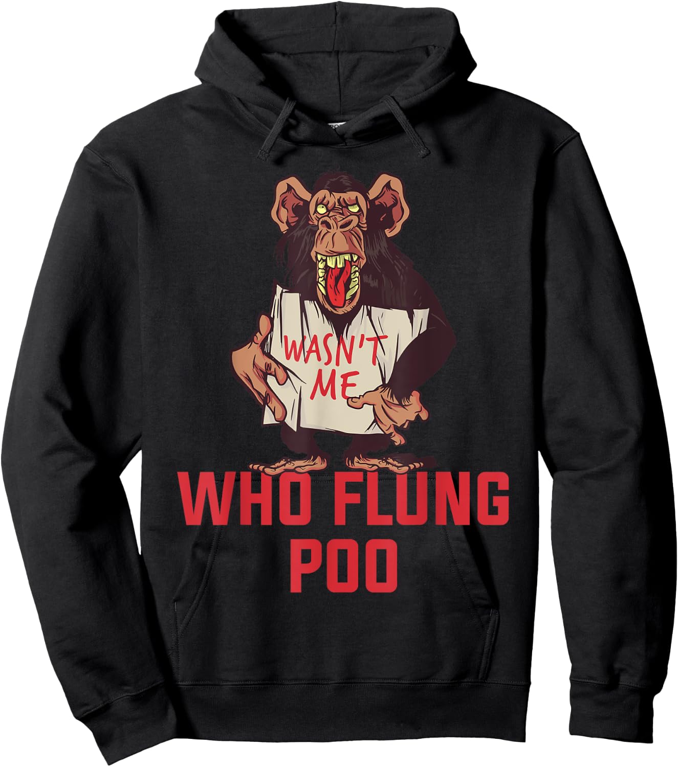 Who Flung Poo Hoodie - Hoodie | Black
