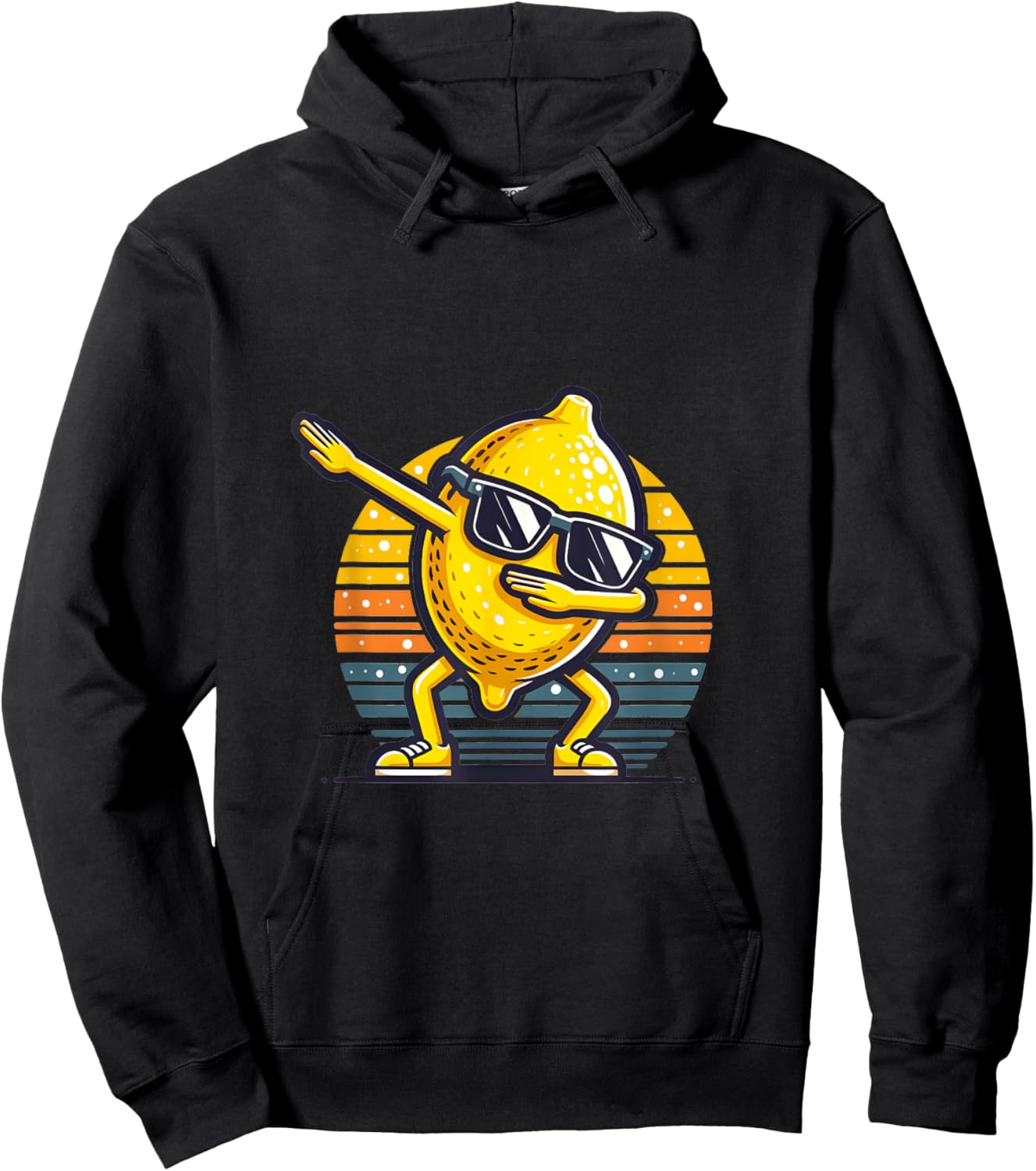 Funny Dab Lemon Dancing Dabbing Retro Fruit Hoodie - Hoodie | Black