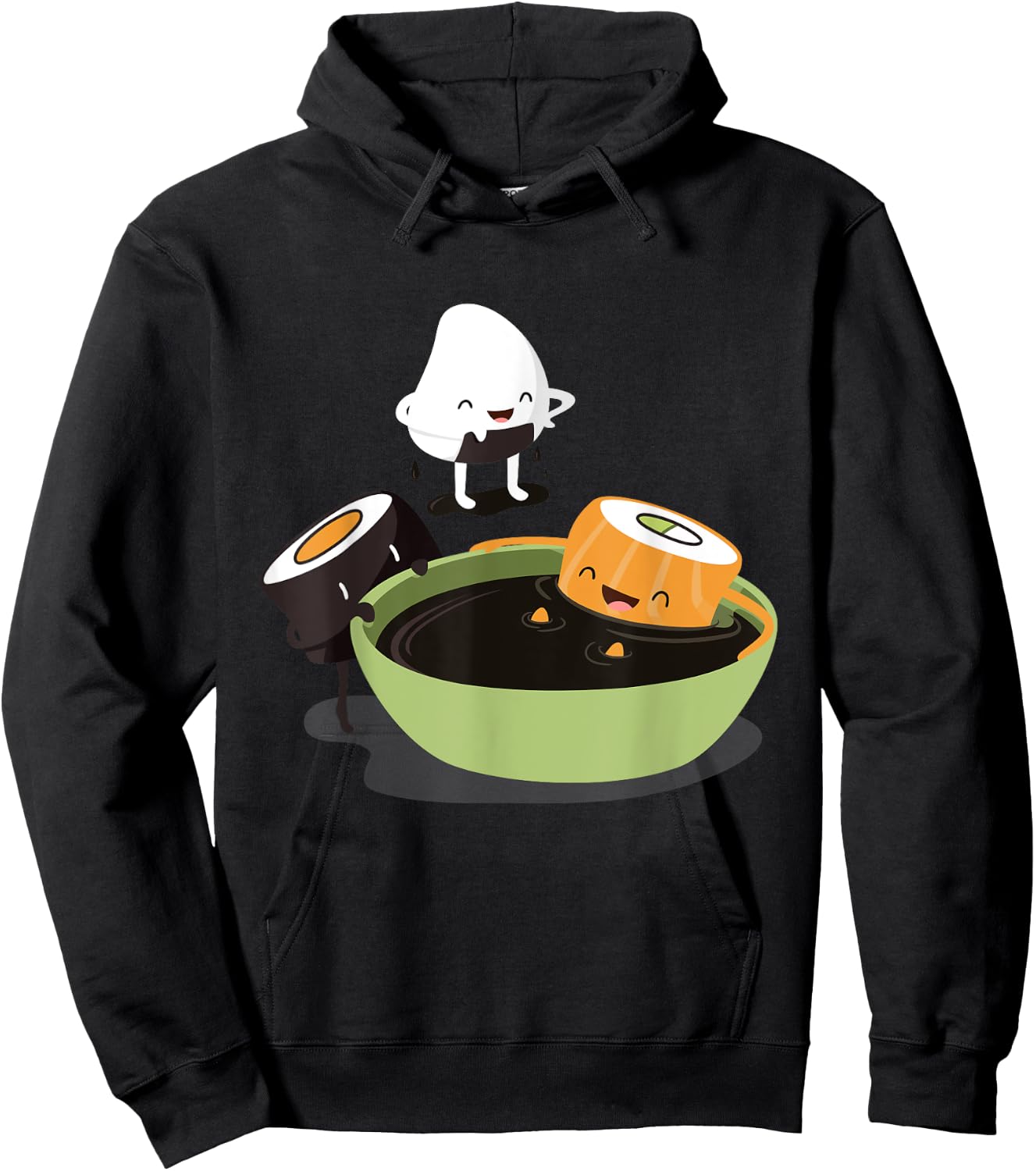 Japanese Food Funny Cute Kawaii Funny Cute Sushi Bath Hoodie - Hoodie | Black