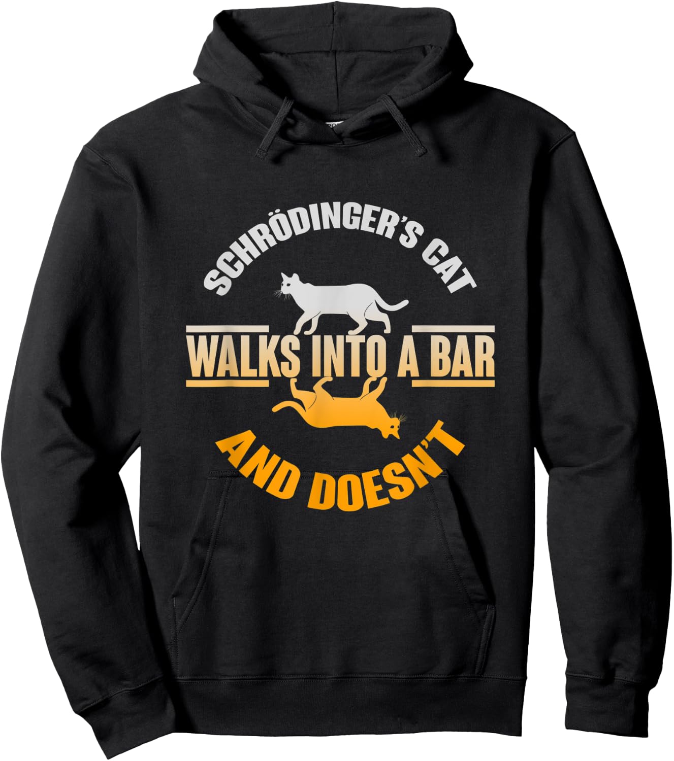 Schrödingers Cat Walks In A Bar And Doesnt Schrodingers Cat Men Women Kids Hoodie - Hoodie | Black