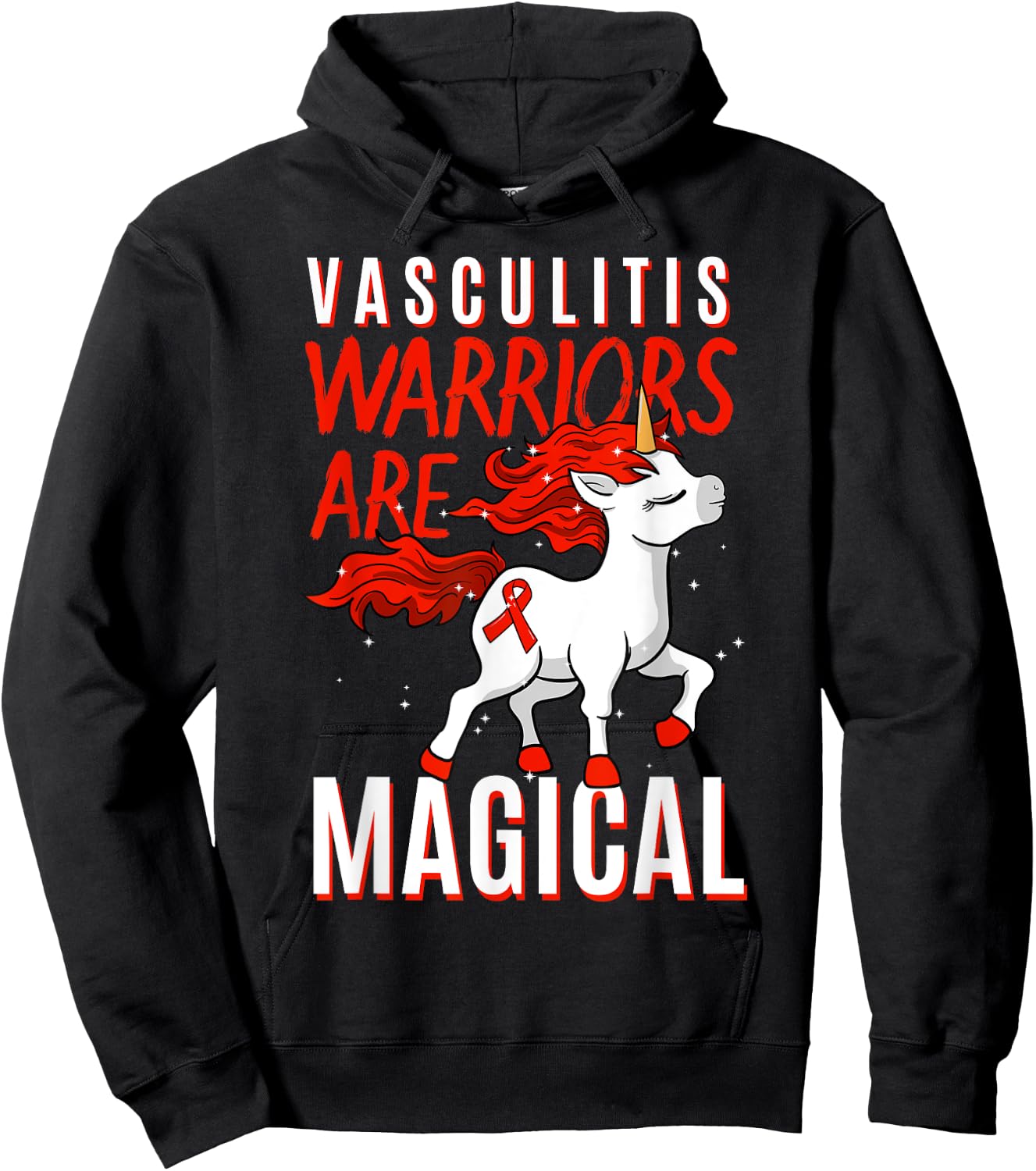 Vasculitis Awareness Lymphangitis VasculitidesUnicorn Gift Hoodie - Hoodie | Black