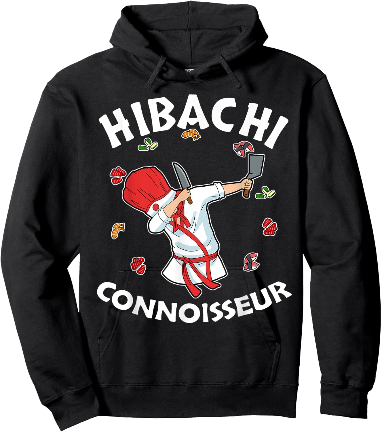 Hibachi Chef Costume Hibachi Connoisseur Japanese Hibachi Hoodie - Hoodie | Black
