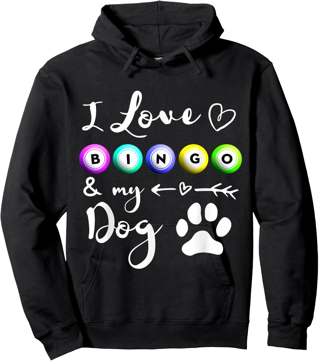 Bingo I love Bingo and my Dog Gift Hoodie - Hoodie | Black