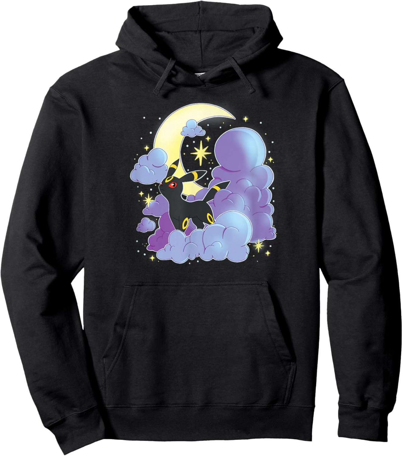 Pokémon - Umbreon Celestial Moon With Clouds Hoodie - Hoodie | Black