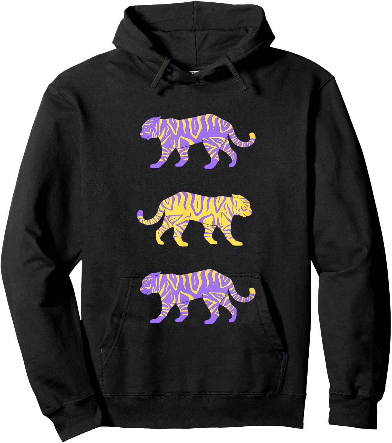 Baton Rouge Louisiana College Football Purple & Gold Tigers Hoodie - Hoodie | Black