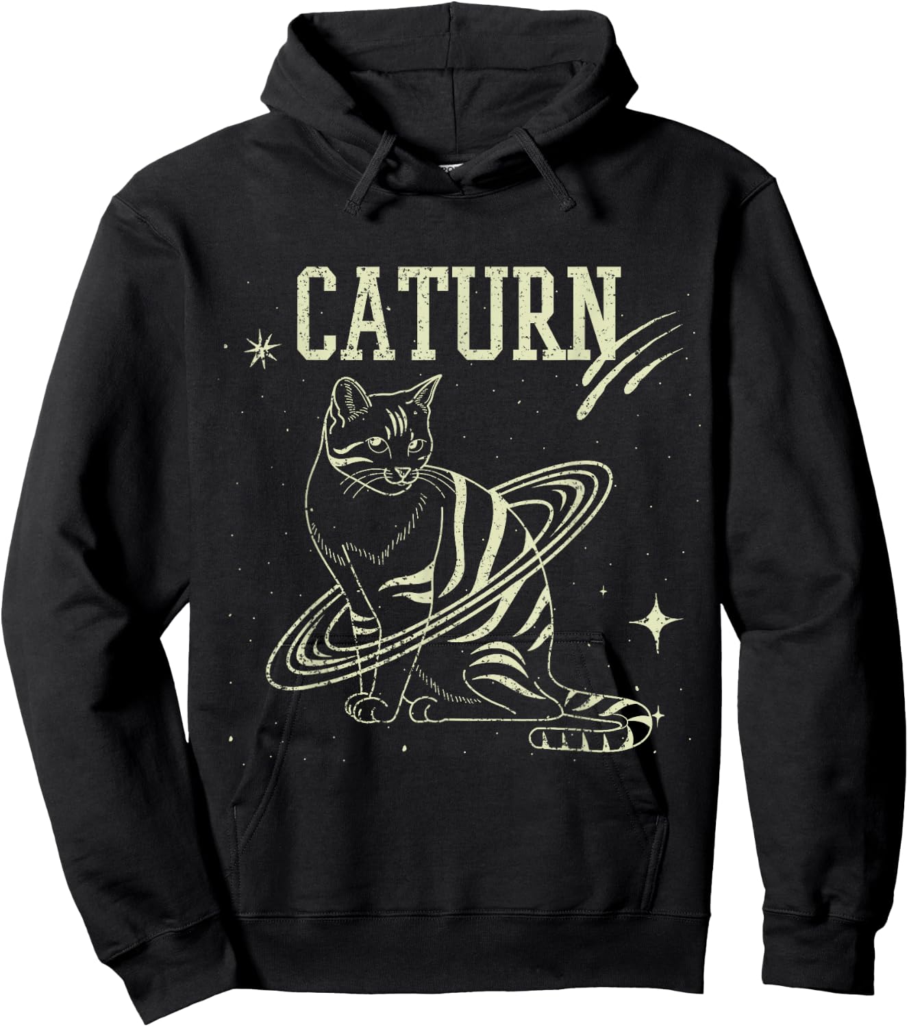 Caturn cat lover gift Hoodie - Hoodie | Black