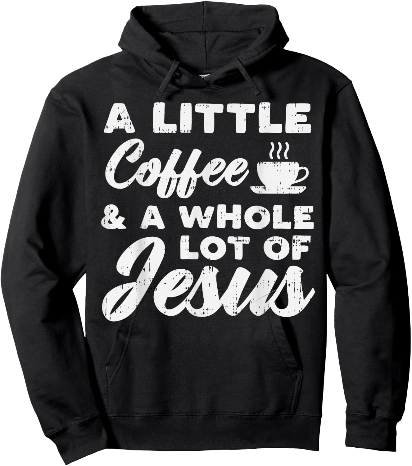 Little Coffee Jesus God Christ Religious Christian Gift Hoodie - Hoodie | Black
