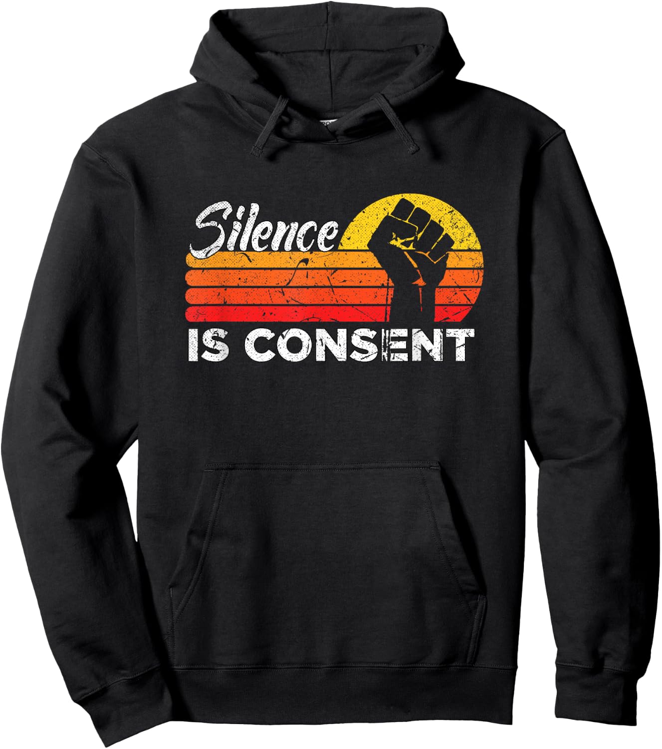 Silence is Consent Racism Equals Death Rights White Vintage Hoodie - Hoodie | Black