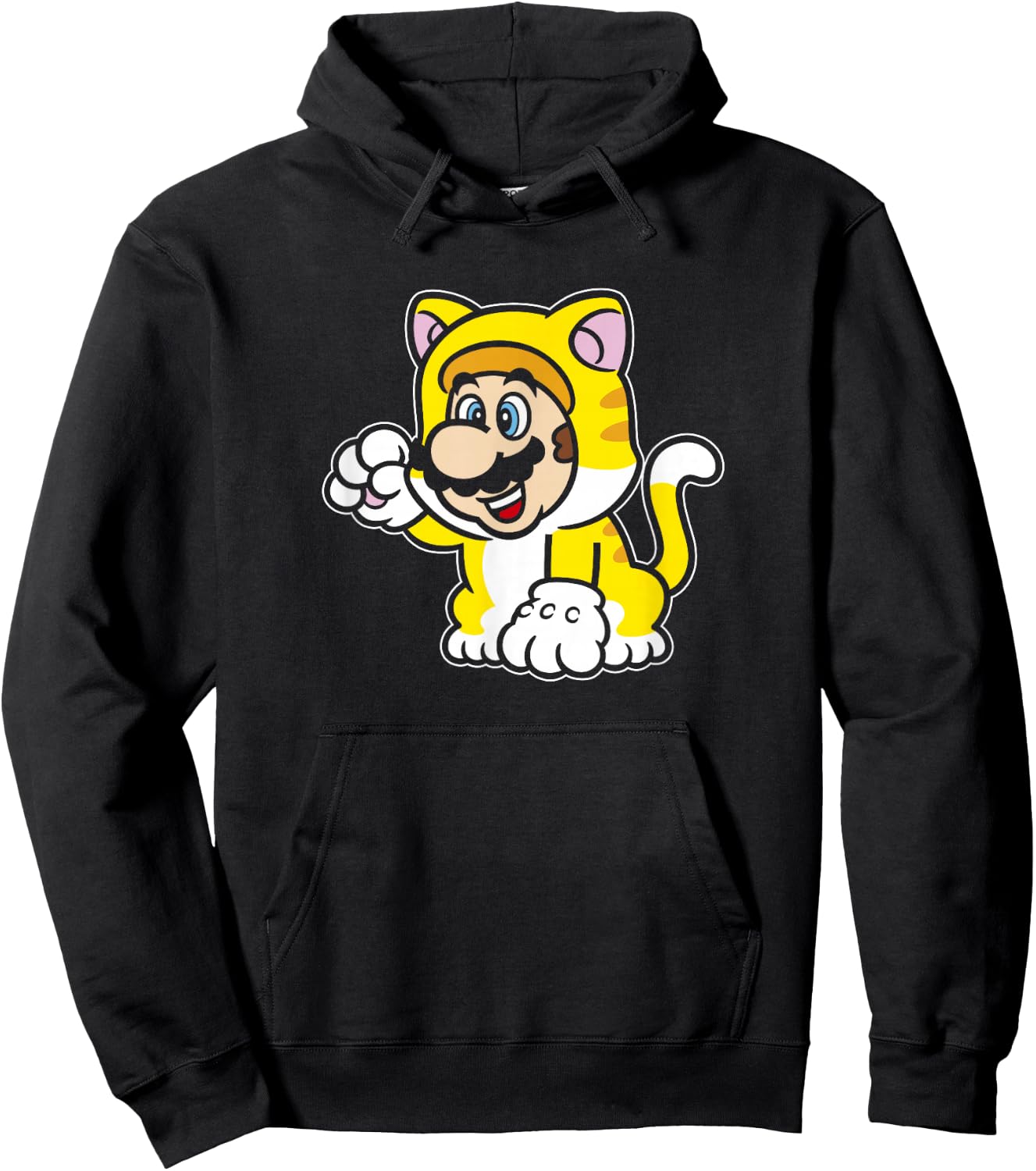 Super Mario 3D World Bowser's Fury Cat Mario Vintage Logo Hoodie - Hoodie | Black