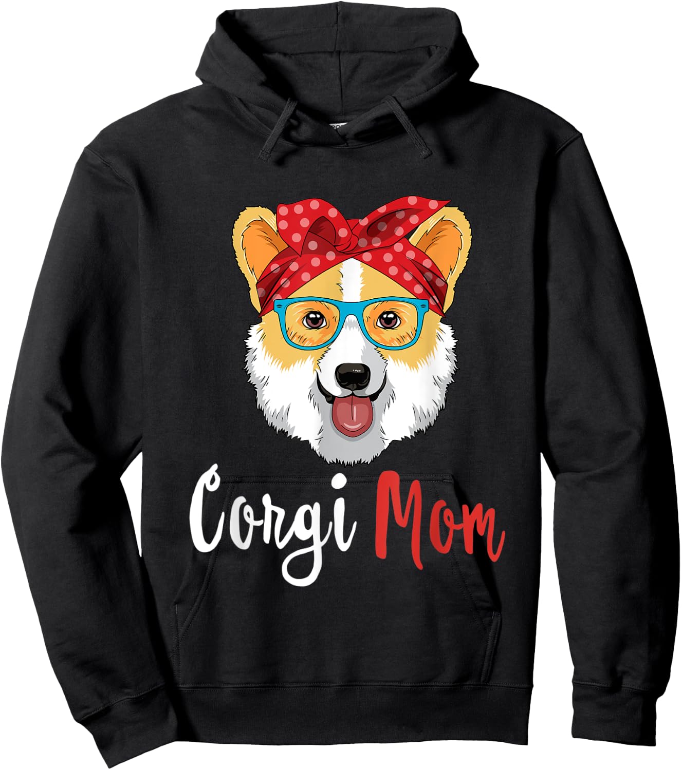 Corgi Mama Shirt Puppy Mom Dog Mama Lover Gift Hoodie - Hoodie | Black