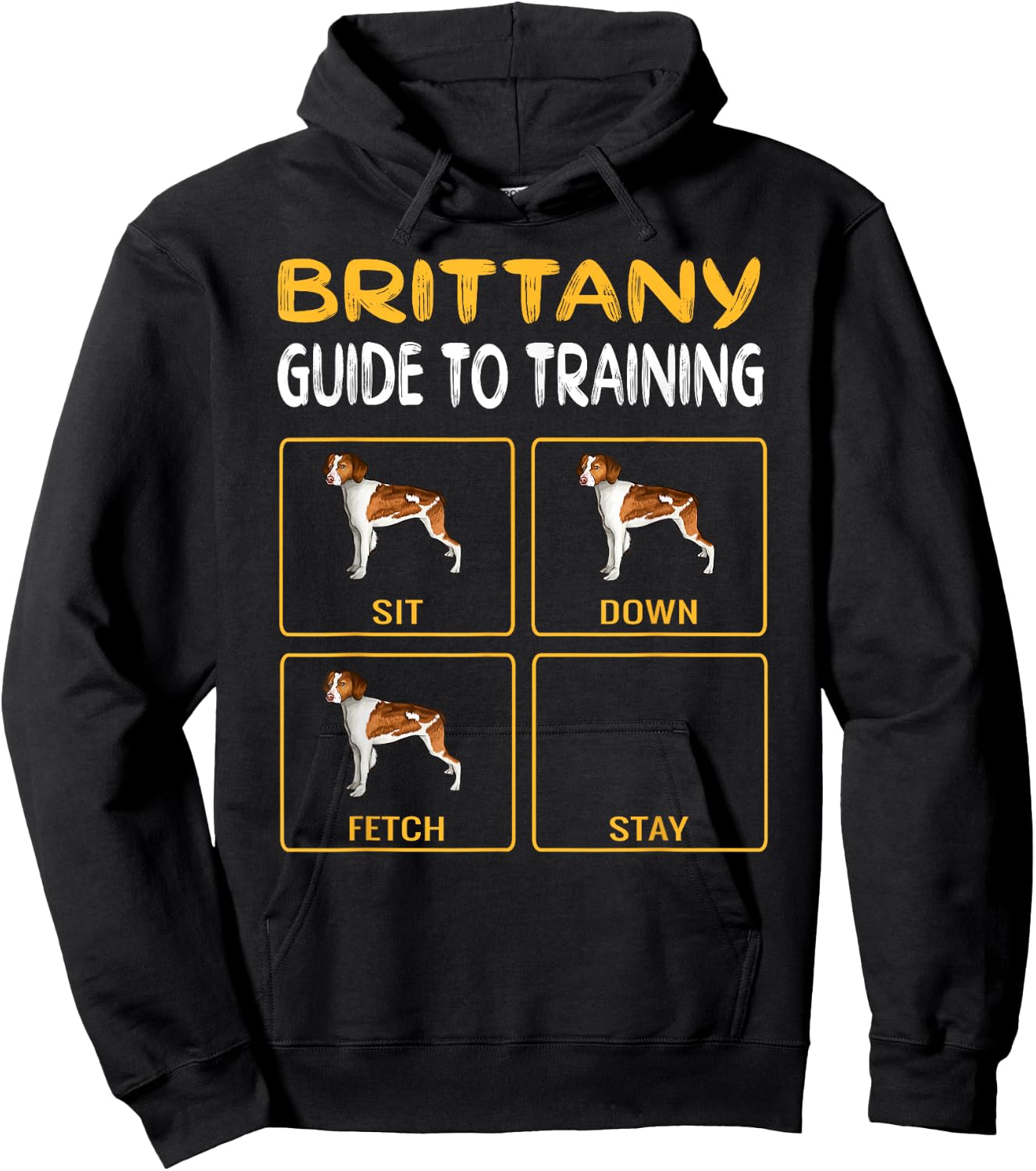 Brittany Guide To Training Dog Obedience Men Women Girls Kids Hoodie - Hoodie | Black
