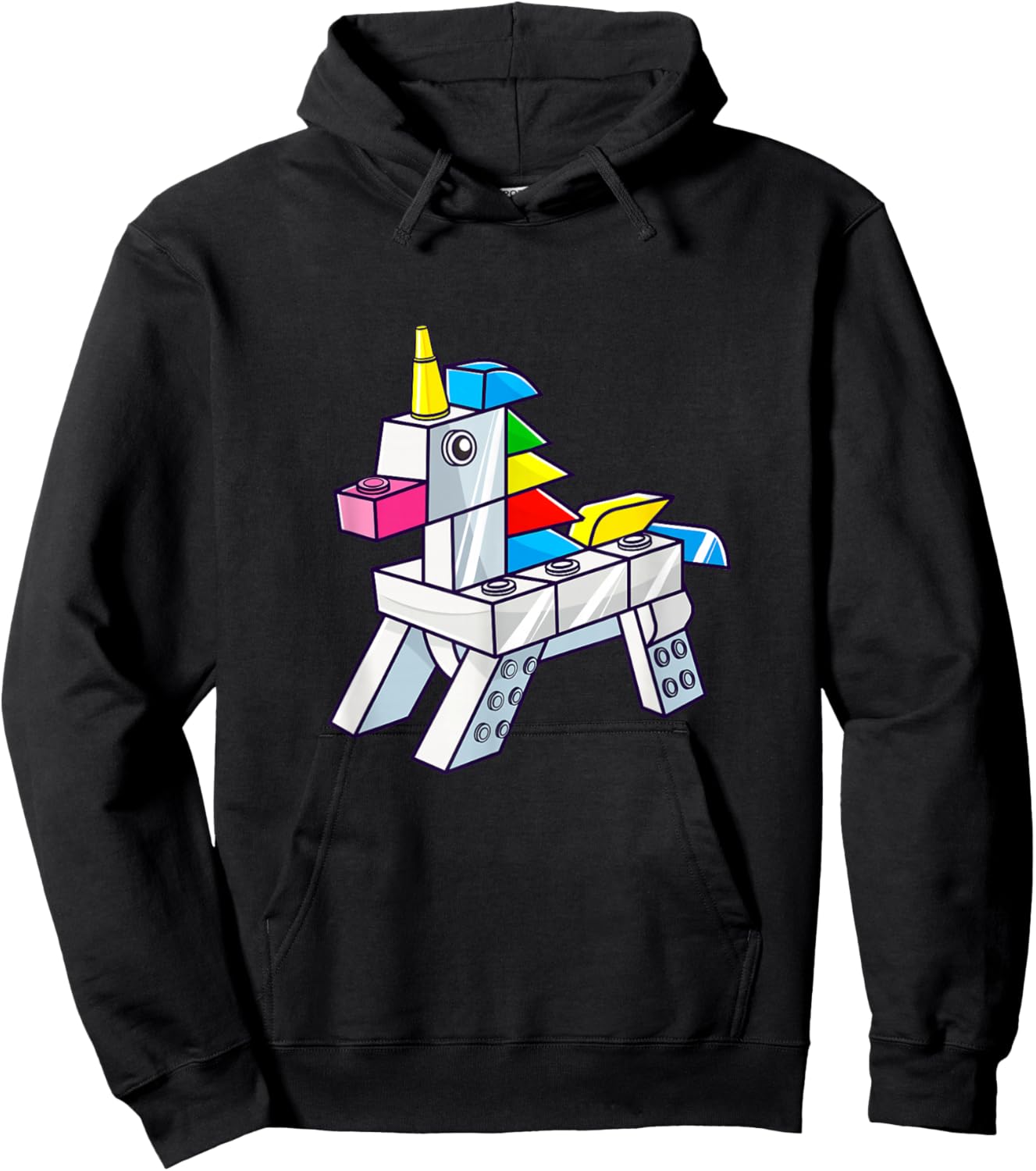 Unicorn Rainbow Master Builder Building Blocks Girls Kids Hoodie - Hoodie | Black