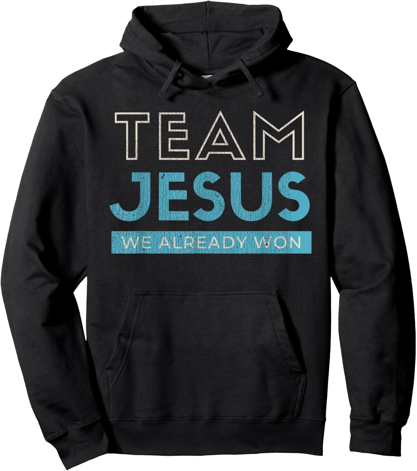 Vintage Team Jesus We Already Won Christian Black Retro Christian Graphic Hoodie - Hoodie | Black