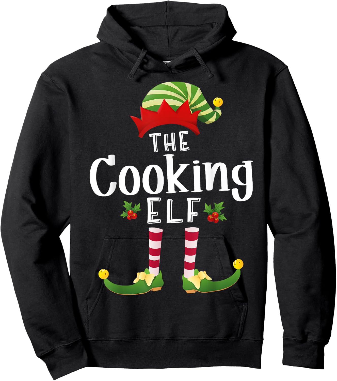 Cooking Christmas Elf Matching Pajama X-Mas Party Hoodie - Hoodie | Black