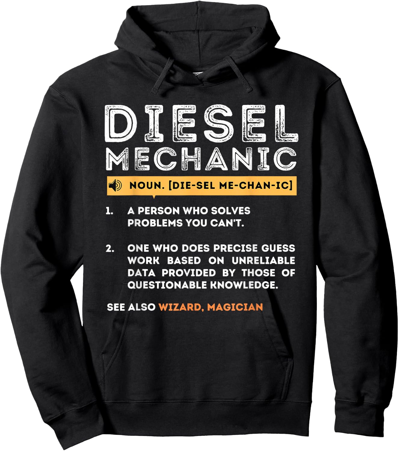Diesel Mechanic Meaning - Diesel Repairman Auto Repair Hoodie - Hoodie | Black