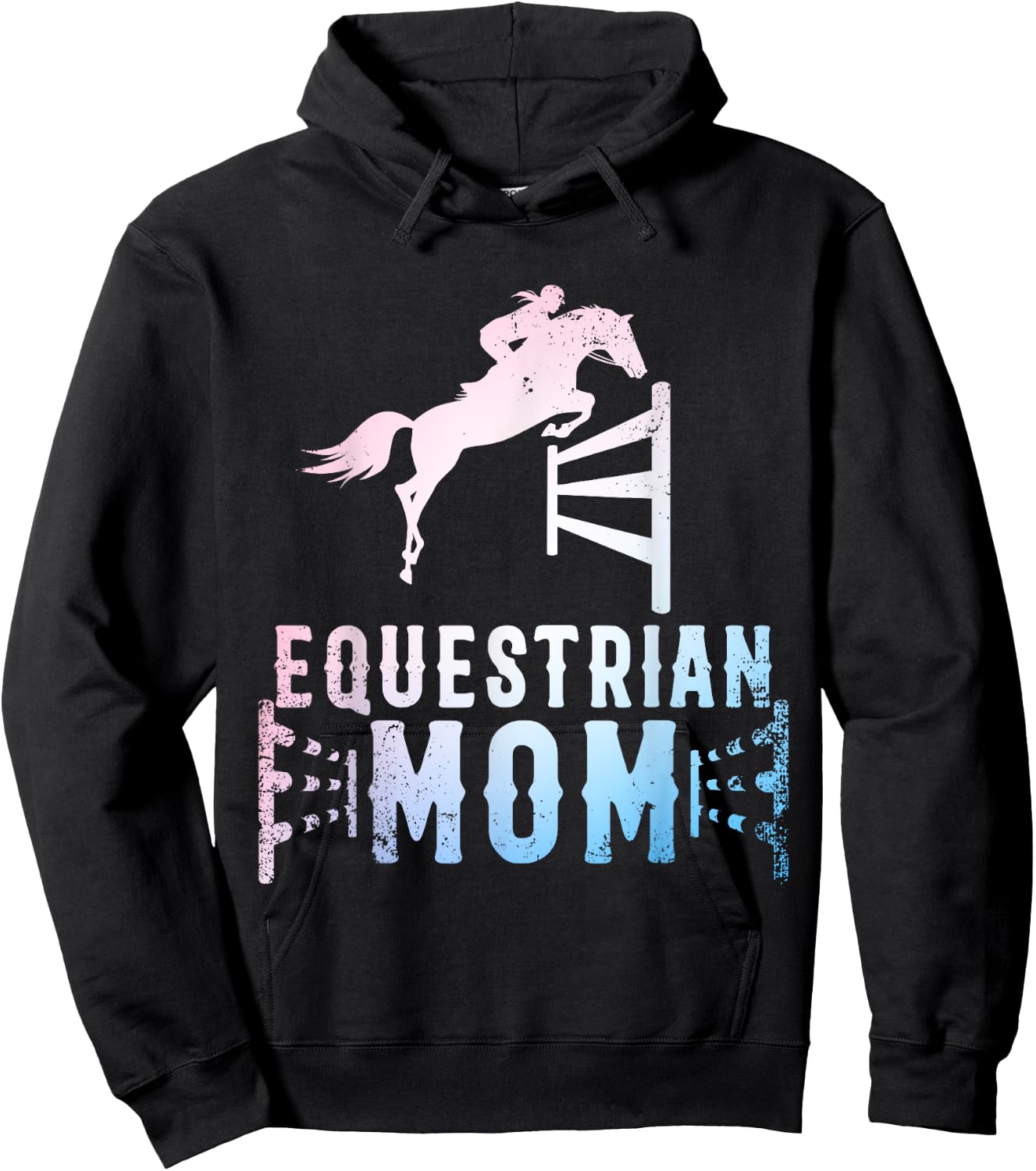 Equestrian Mom Art For Girls Horseback Riding Horse Lover Hoodie - Hoodie | Black