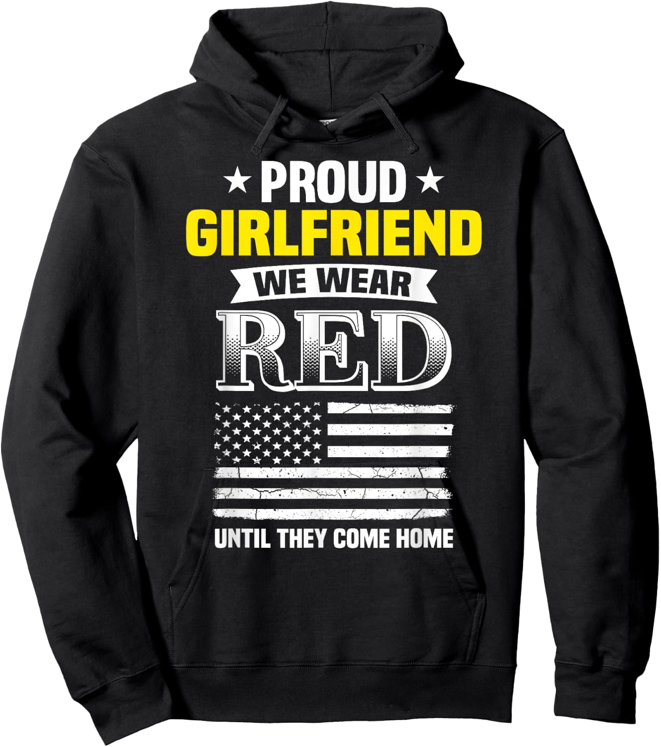 Proud Girlfriend Of Deployed Boyfriend Red Friday Shirt Hoodie - Hoodie | Black