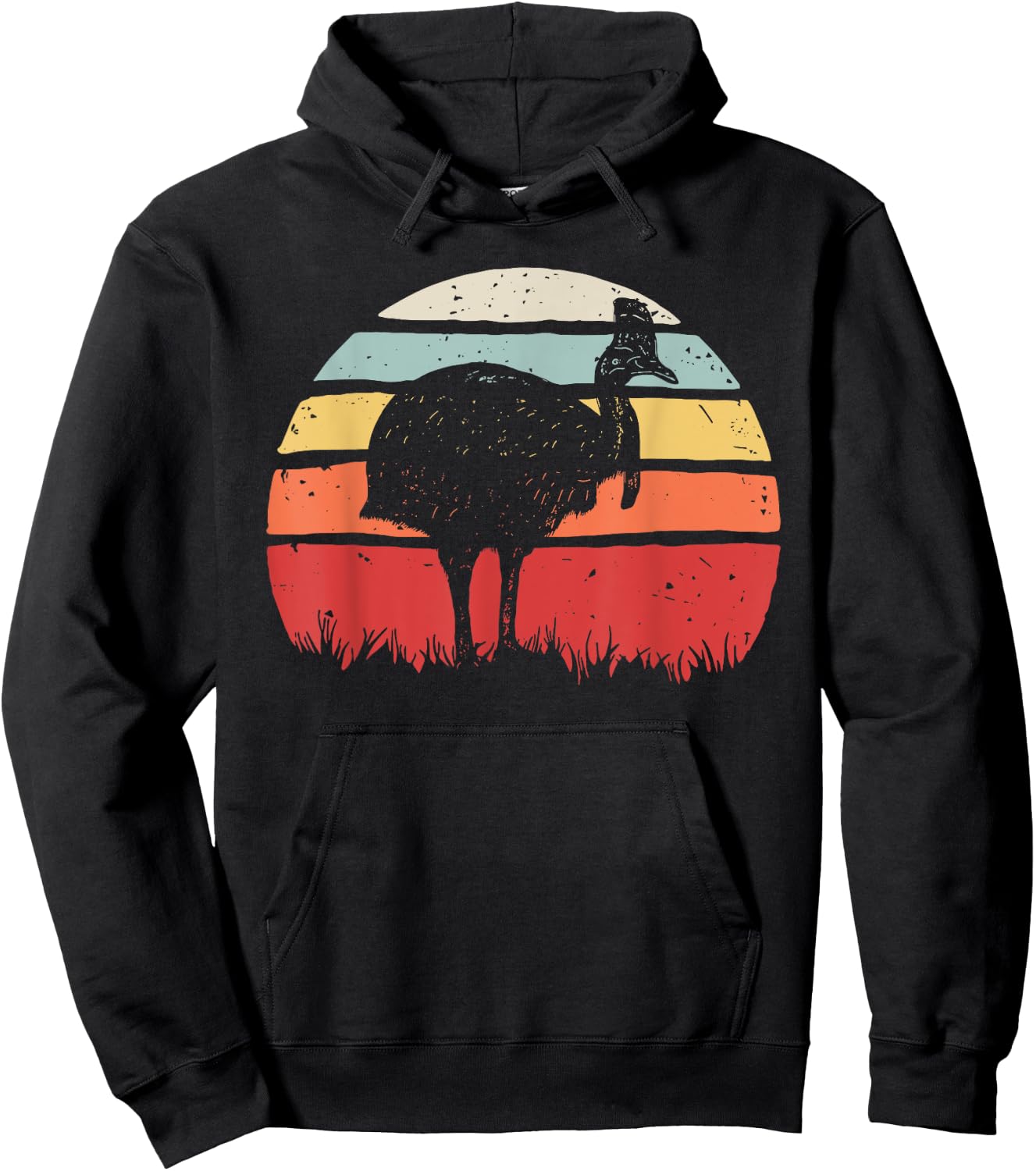 Vintage Retro Cassowary Bird Hoodie - Hoodie | Black